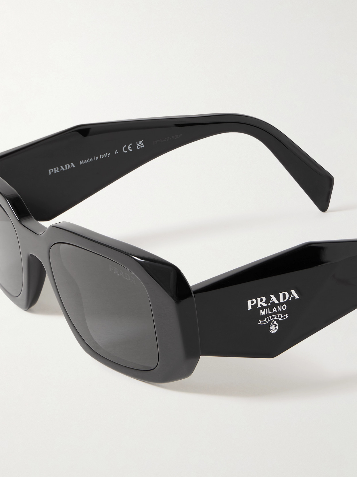 Shop Prada Square-frame Acetate Sunglasses In Black