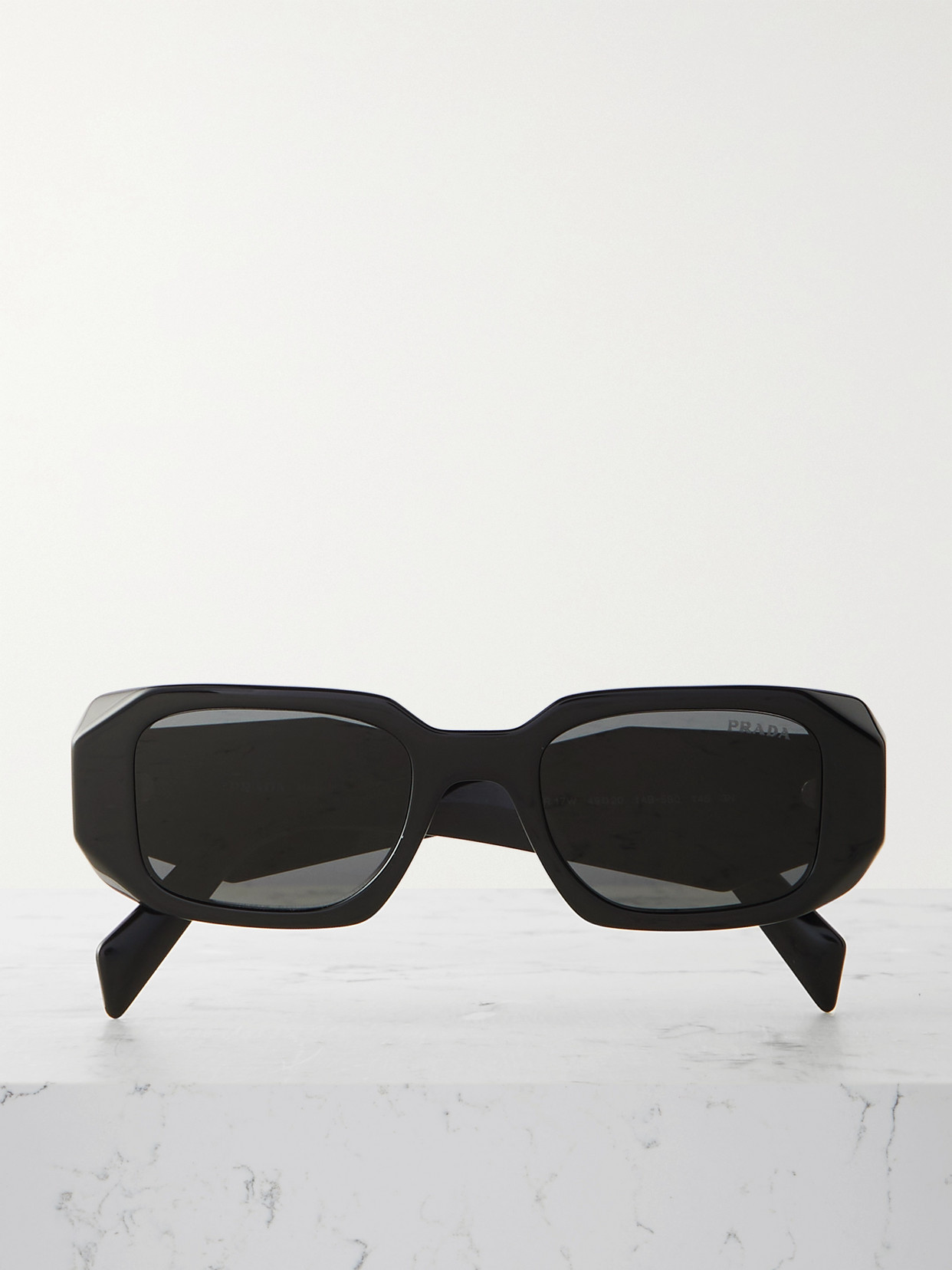 Shop Prada Square-frame Acetate Sunglasses In Black