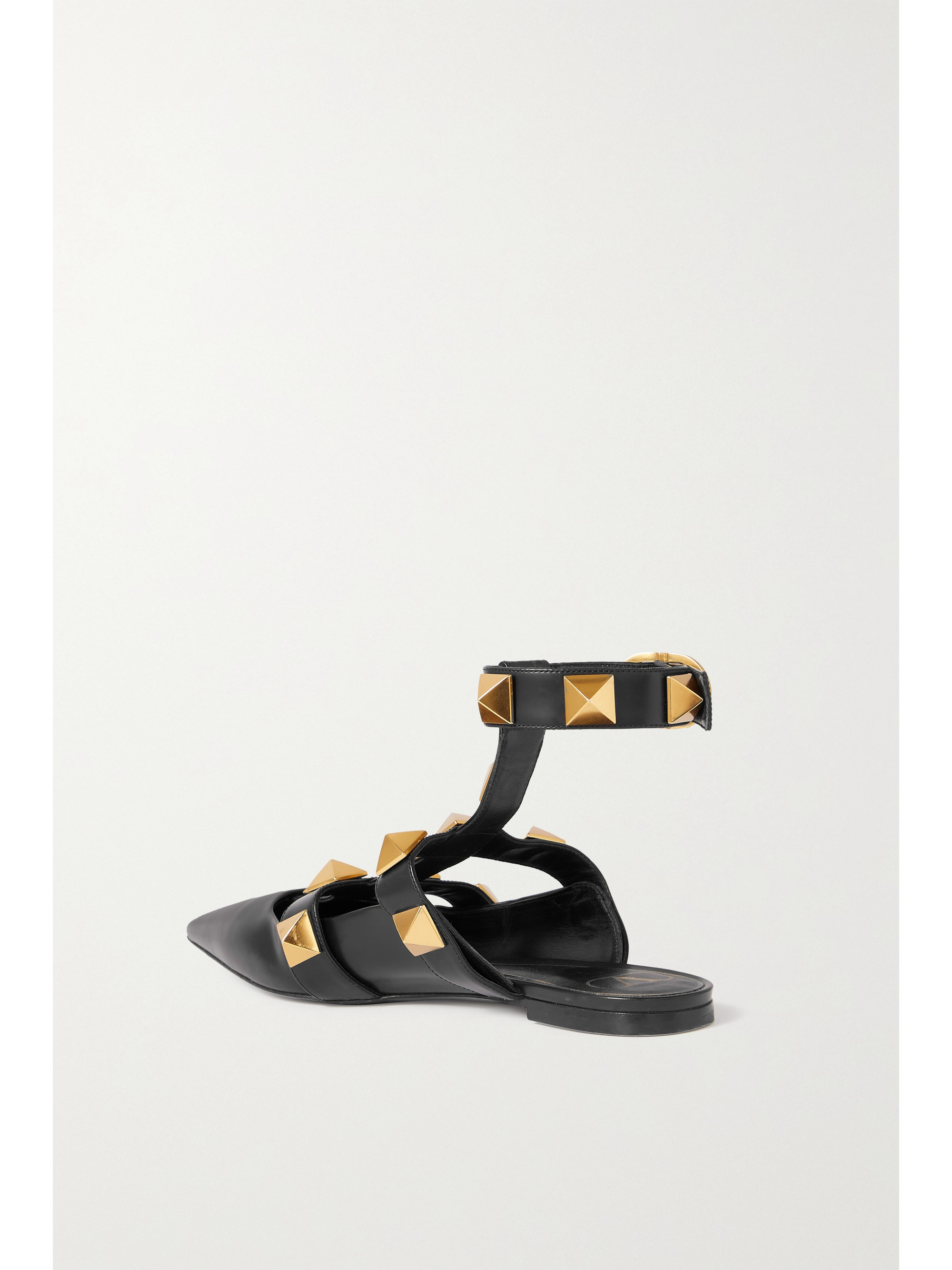 Valentino Garavani Valentino Garavani Roman Stud leather point-toe flats thumbnail