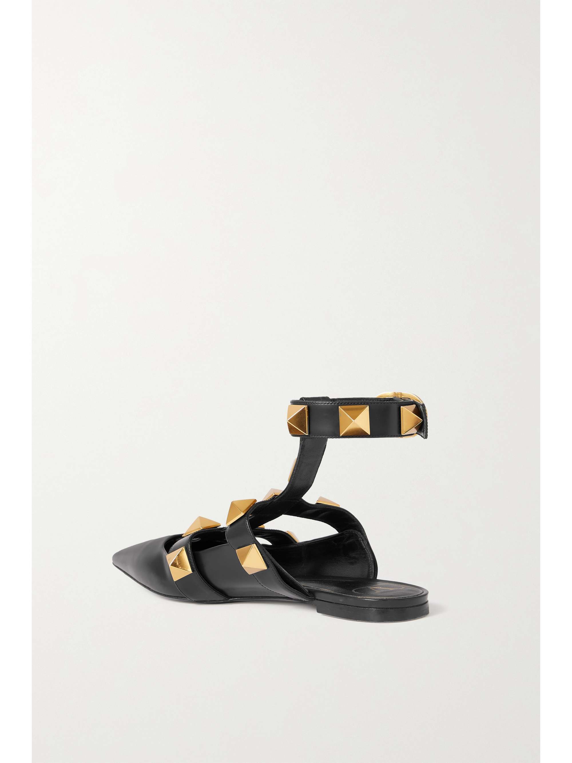 VALENTINO GARAVANI Valentino Garavani Roman Stud leather point-toe flats