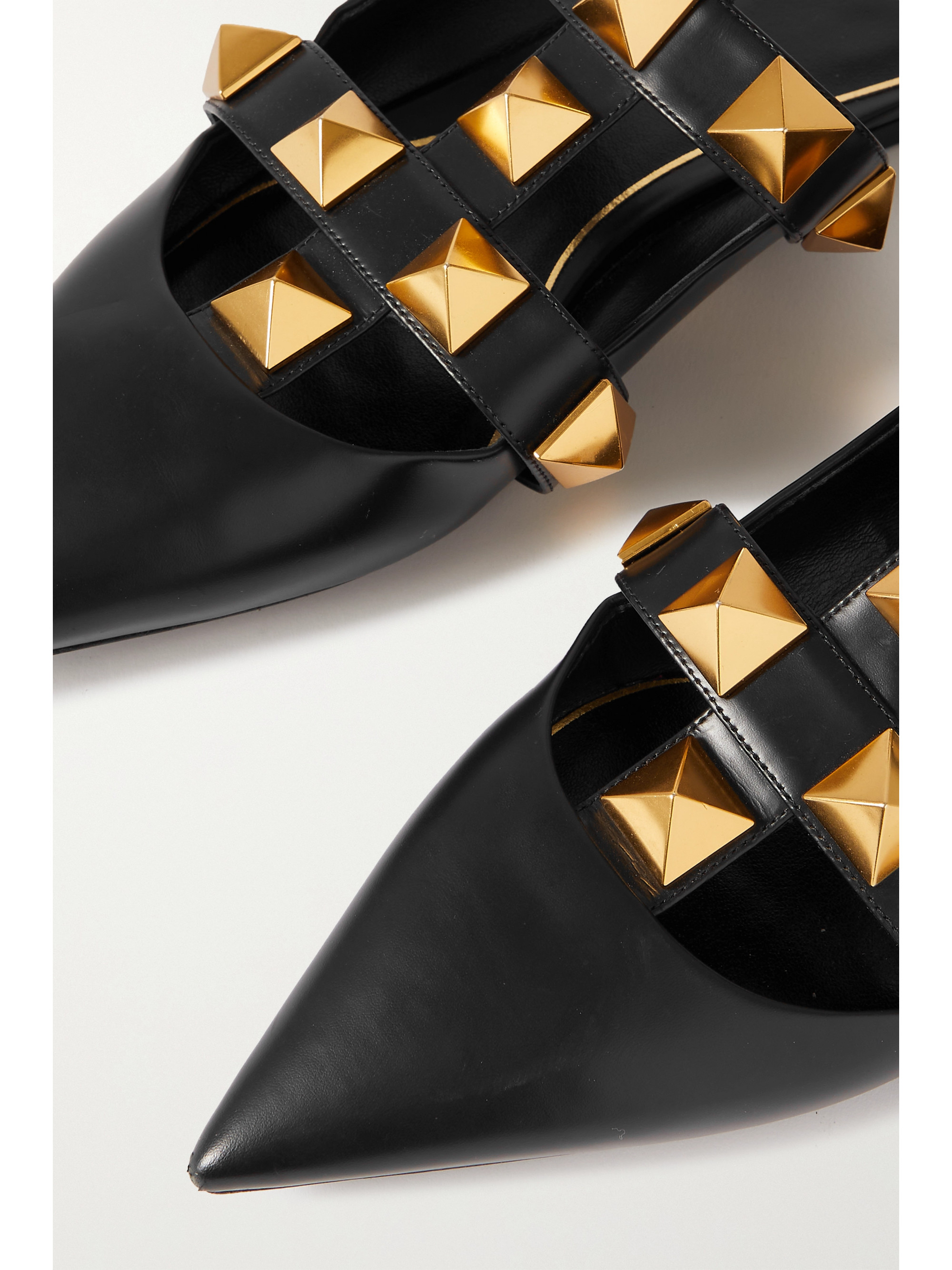 Valentino Garavani Valentino Garavani Roman Stud leather point-toe flats thumbnail