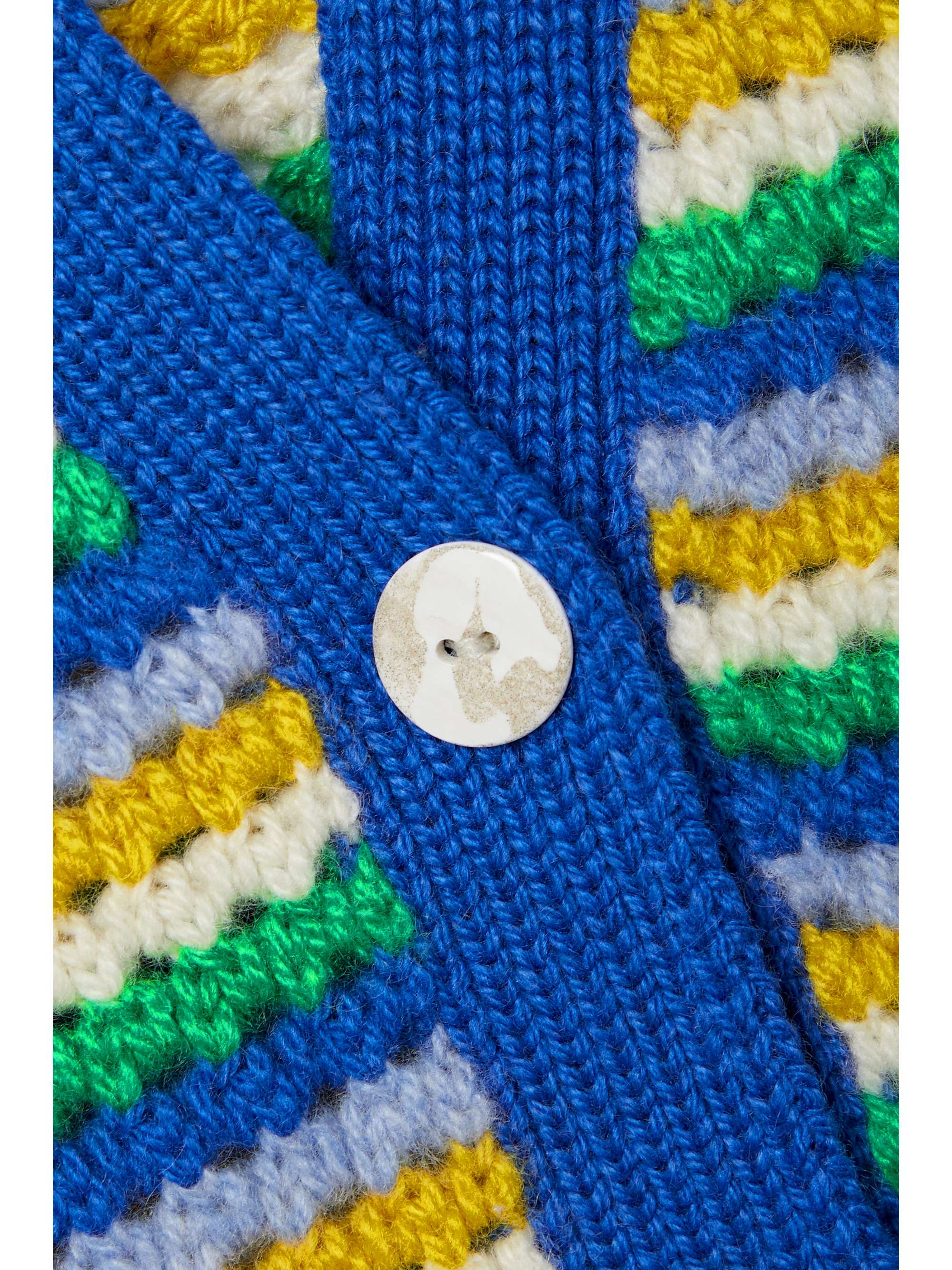 THE ELDER STATESMAN Striped open-knit cashmere cardigan