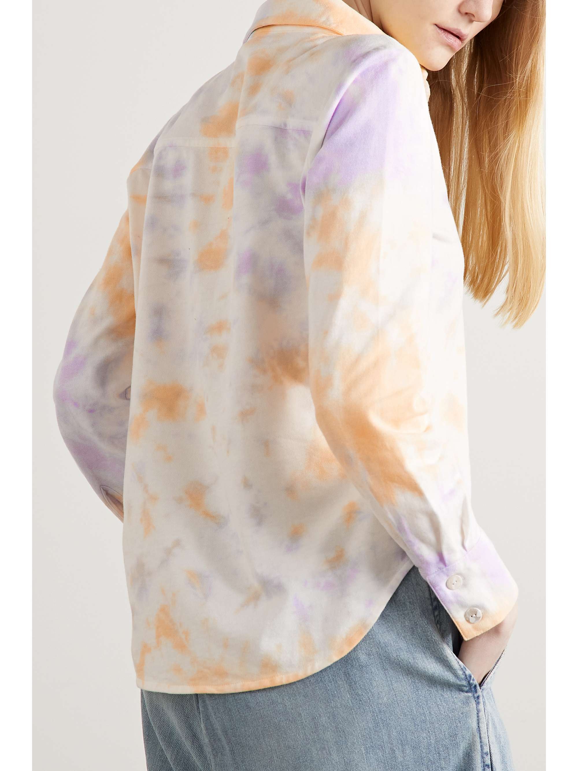 THE ELDER STATESMAN Tie-dyed cotton and cashmere-blend shirt