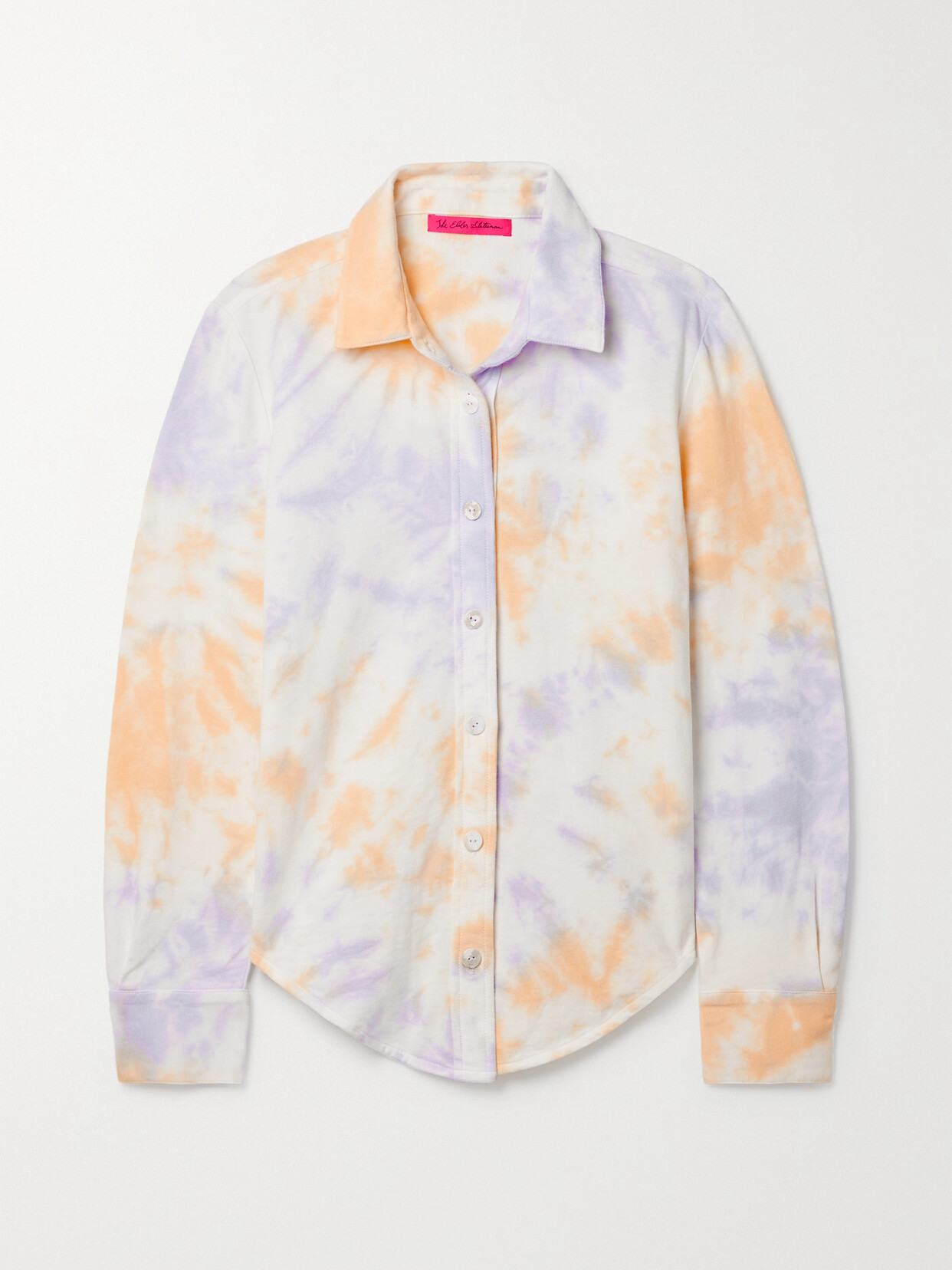 The Elder Statesman Tie-dyed Cotton And Cashmere-blend Shirt - Ivory