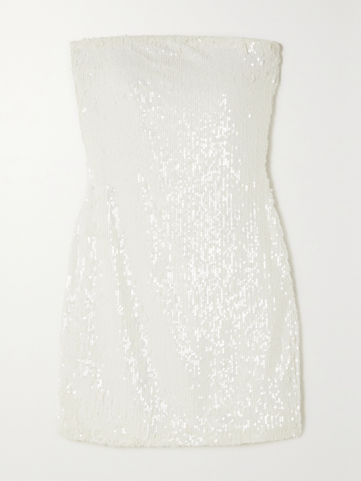 SPRWMN Strapless Sequined Stretch-tulle Mini Dress - White