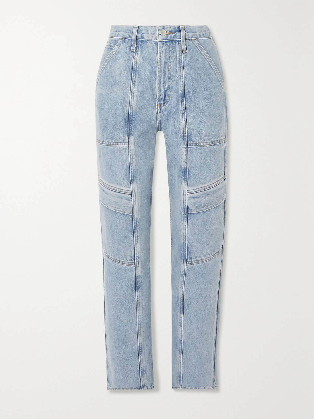 Agolde + Net Sustain Cooper Cargo Mid-rise Straight-leg Organic Jeans In Blue