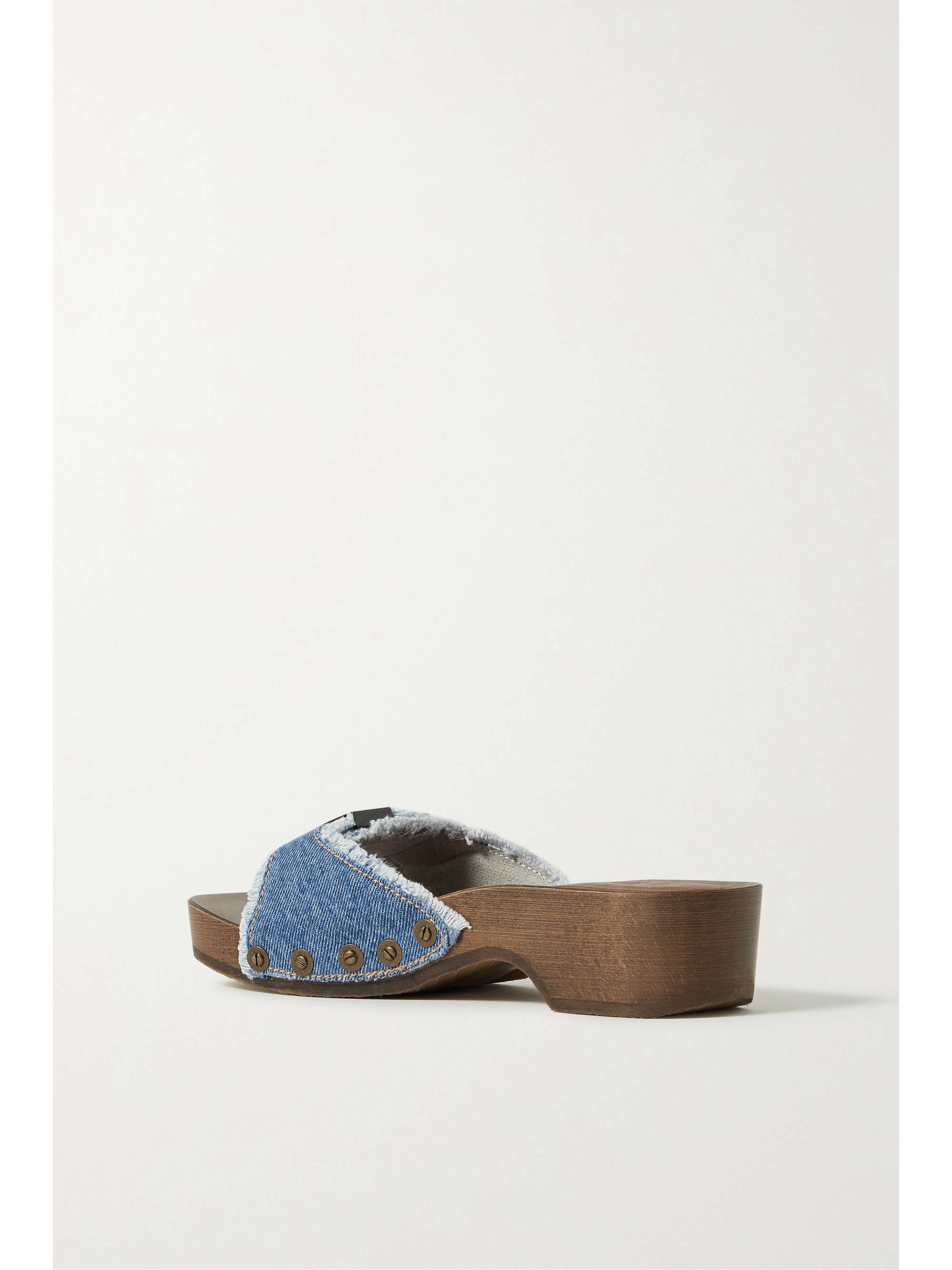 RE/DONE + Scholl buckled denim clogs