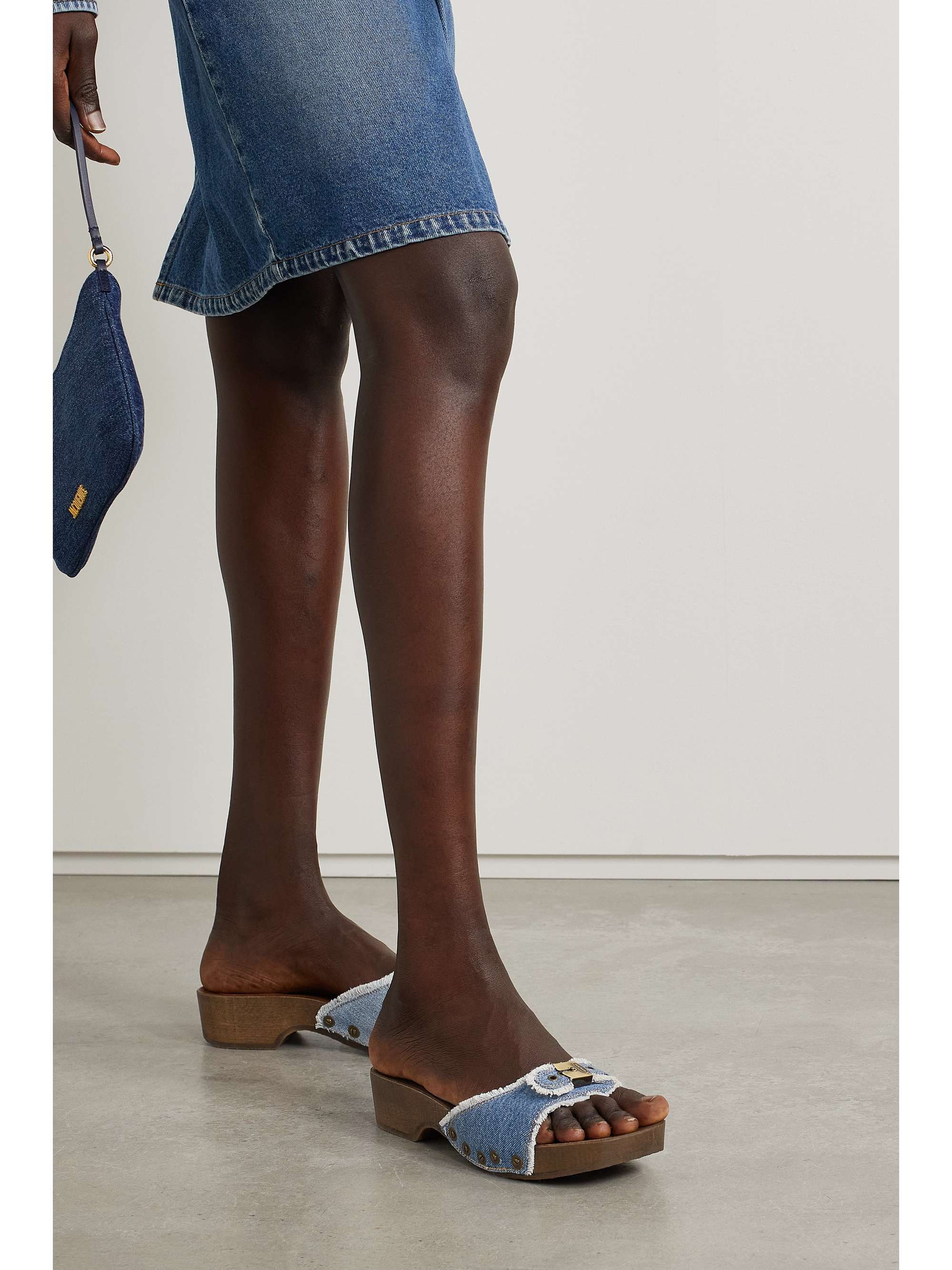 RE/DONE + Scholl buckled denim clogs