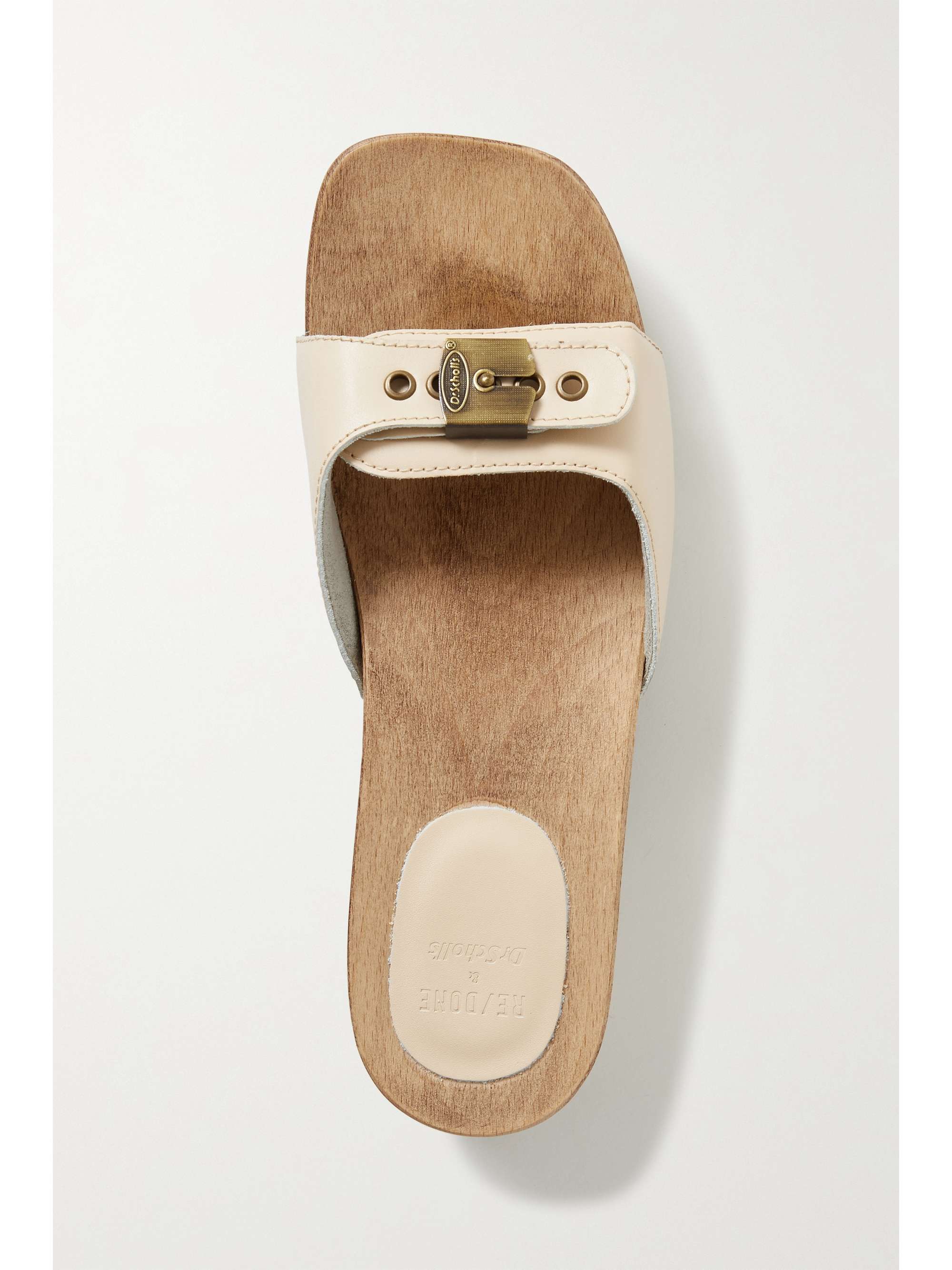 RE/DONE + Scholl buckled leather clogs