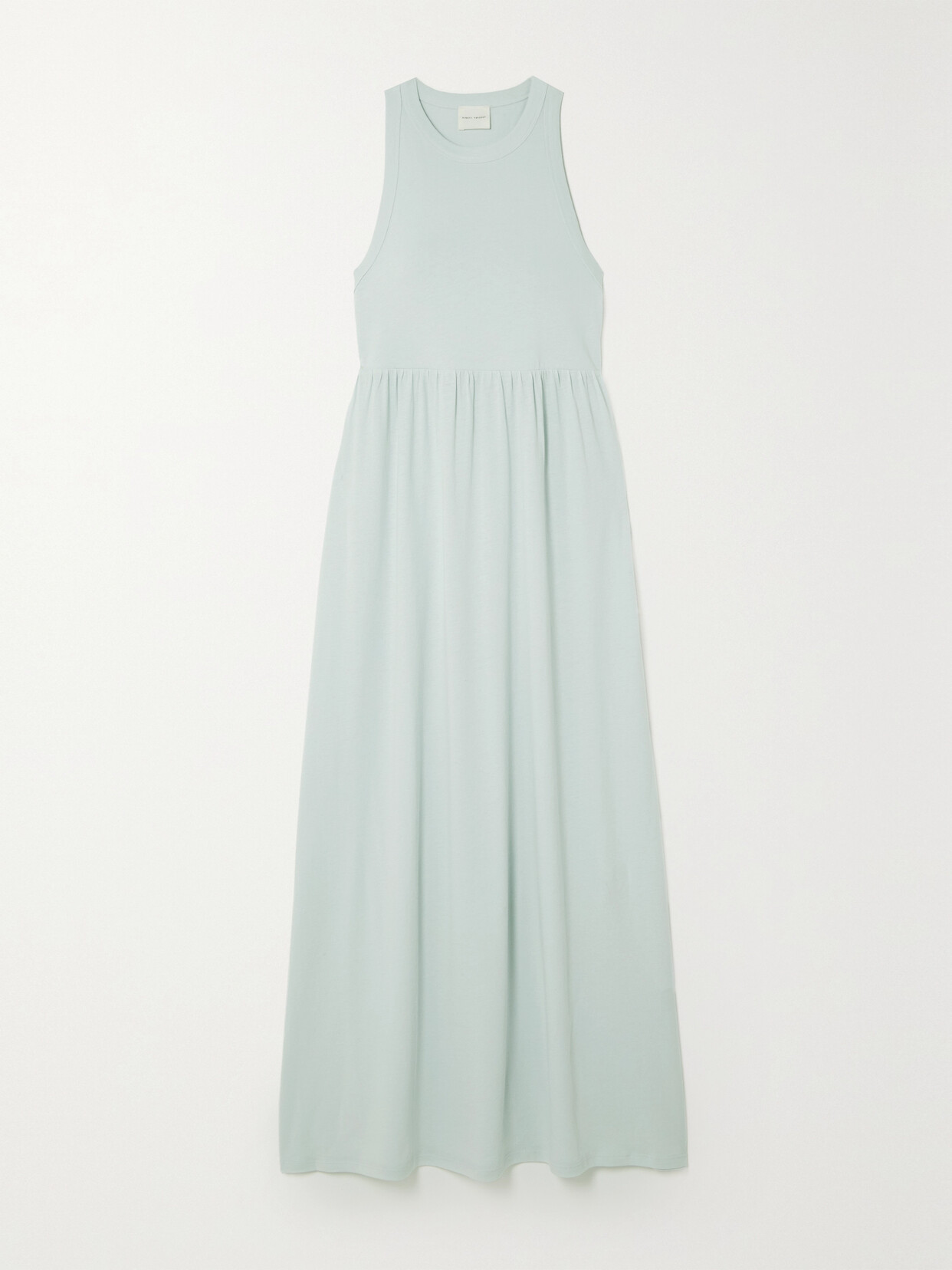 Ninety Percent Gathered Organic Cotton-jersey Maxi Dress In Blue