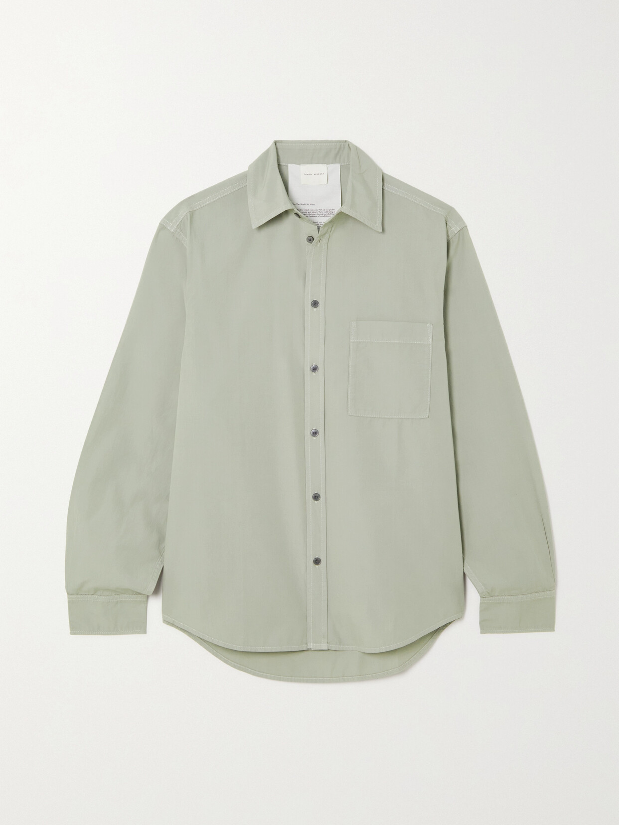 Ninety Percent - + Net Sustain Como Organic Cotton Shirt - Green