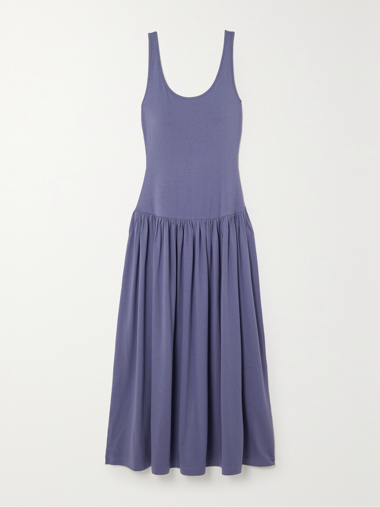 Ninety Percent Flos Organic Cotton And Tencel Modal-blend Maxi Dress In Blue