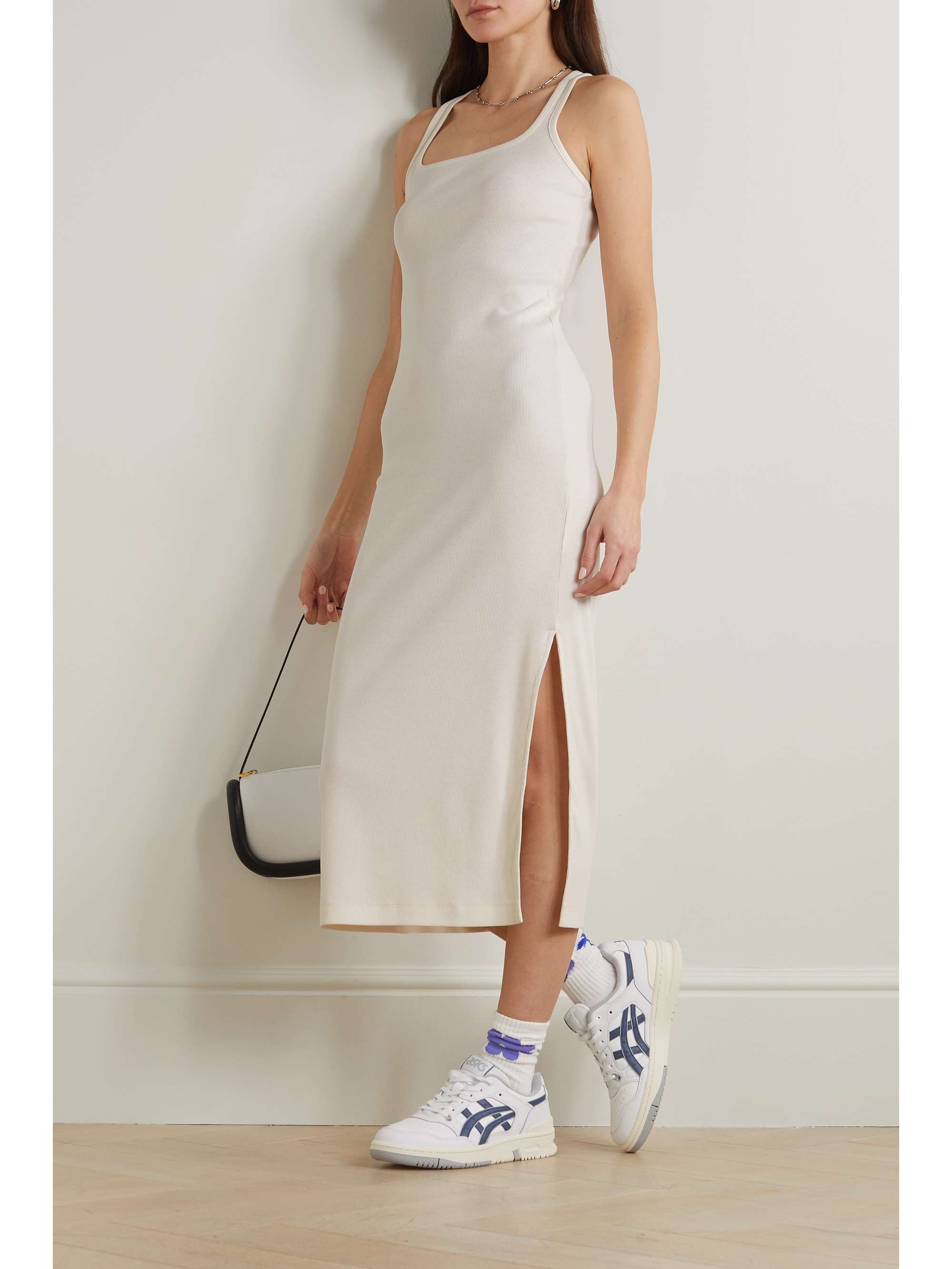 NINETY PERCENT Ftan ribbed stretch-organic cotton midi dress