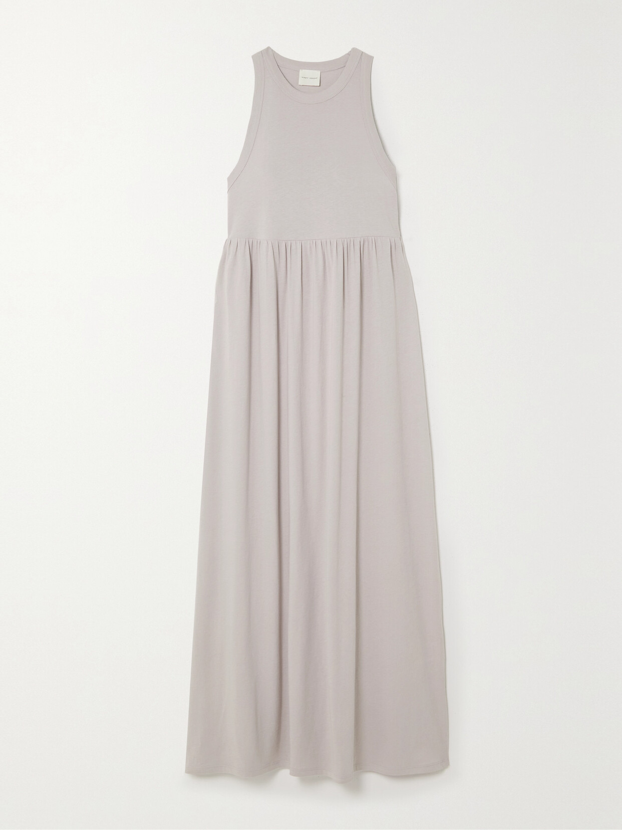 Ninety Percent Gathered Organic Cotton-jersey Maxi Dress In Gray