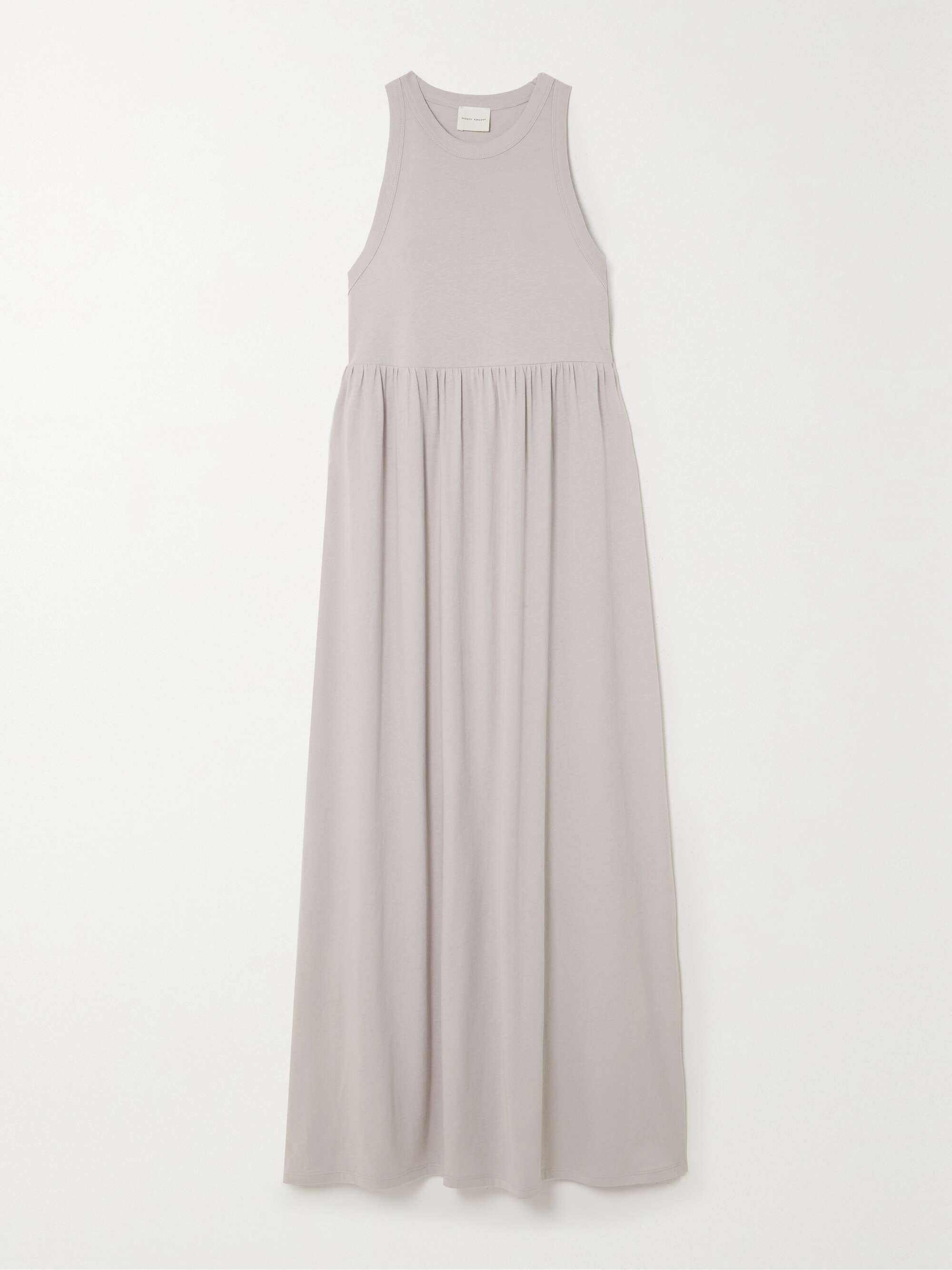 NINETY PERCENT + NET SUSTAIN Gathered organic cotton-jersey maxi dress ...