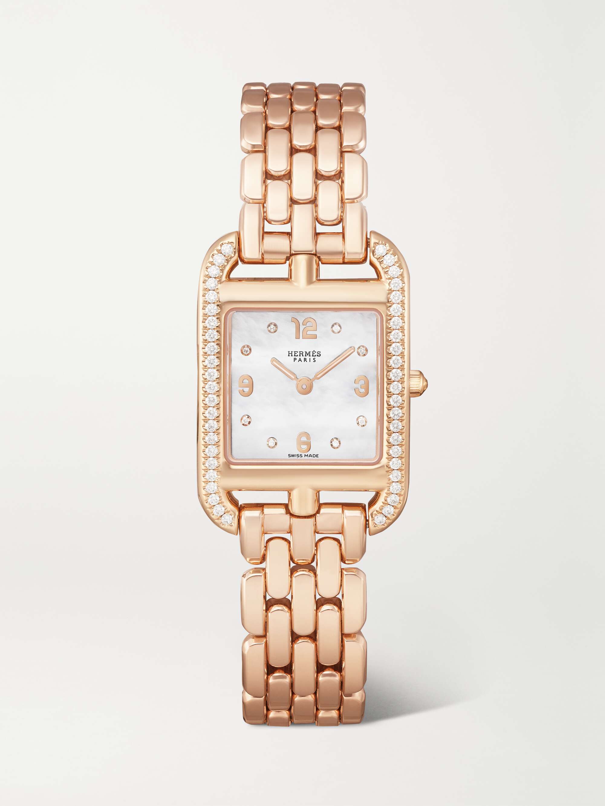 HERMÈS TIMEPIECES Montre Cape Cod 31mm 18-karat rose gold diamond watch ...