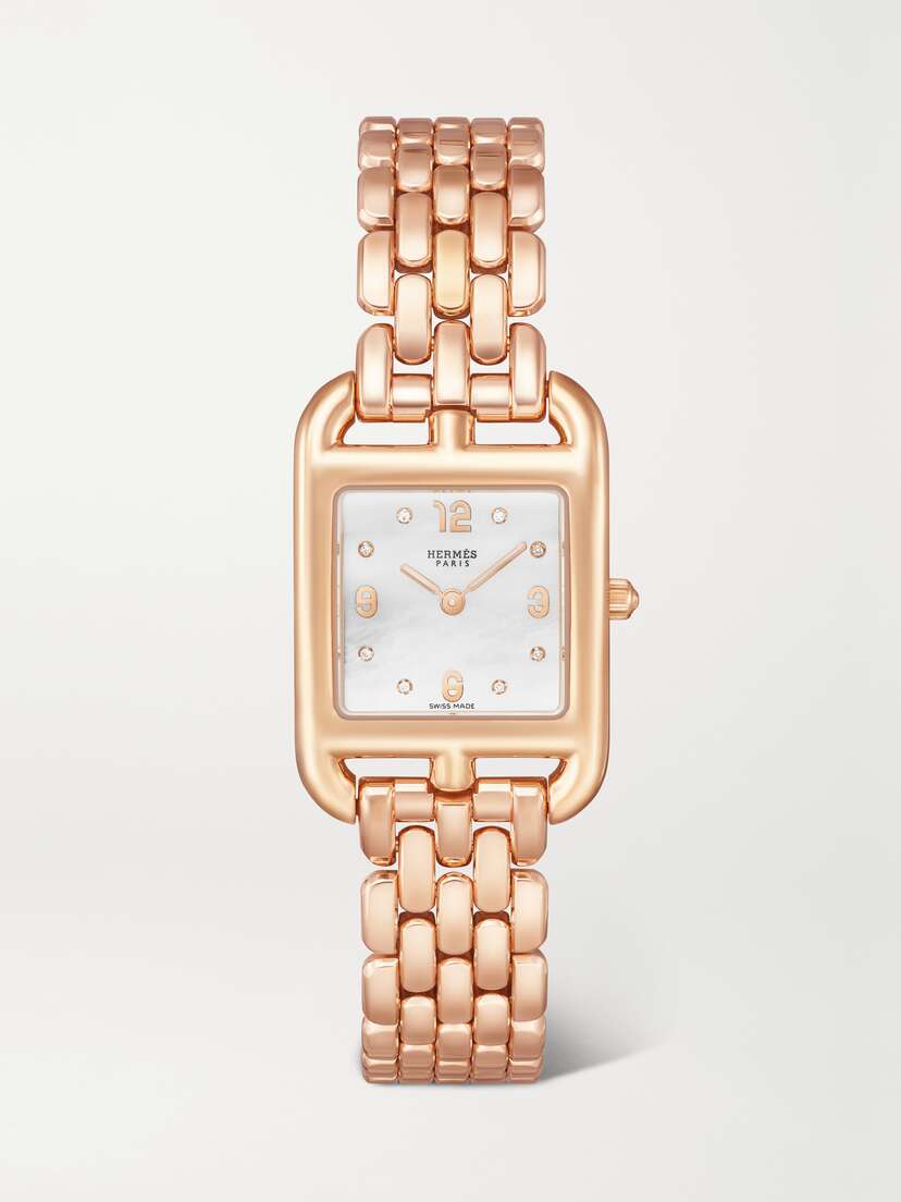 Hermès Timepieces Montre Cape Cod 31mm Small 18-karat Rose Gold Diamond Watch