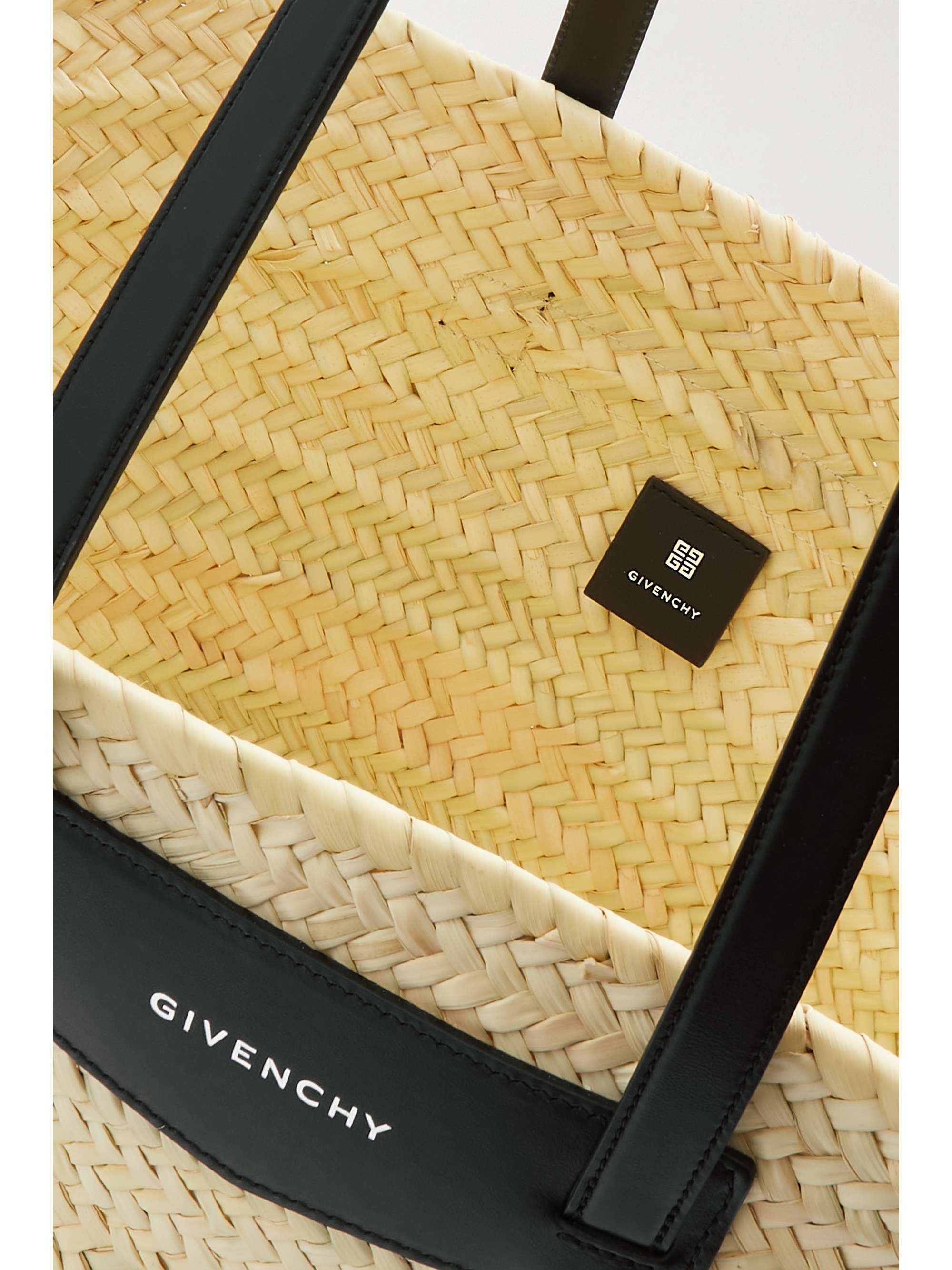 GIVENCHY Voyou medium buckled leathertrimmed straw tote NETAPORTER