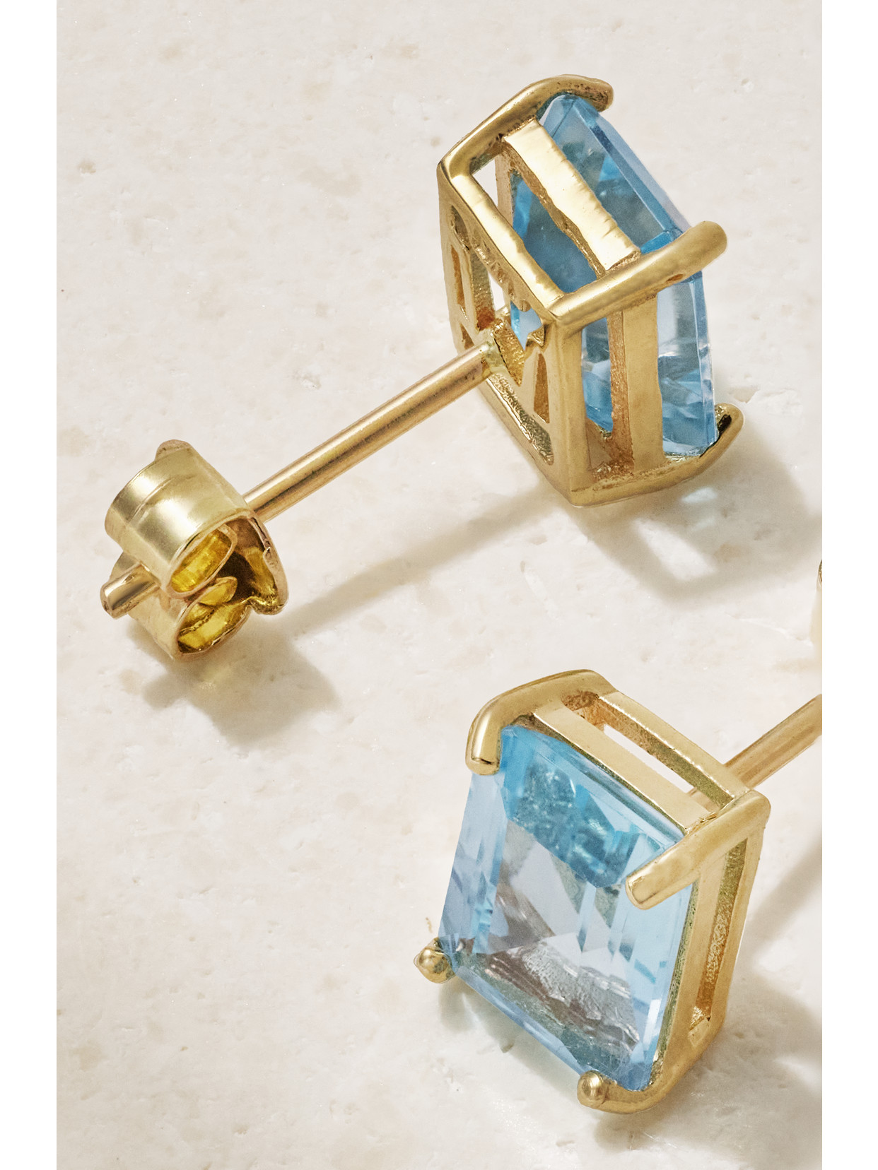 Shop Mateo 14-karat Gold Topaz Earrings