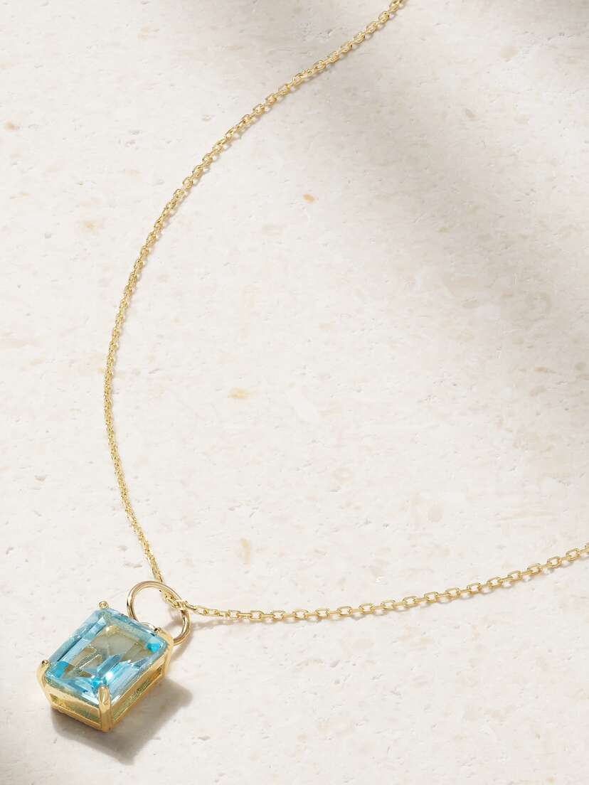 Mateo 14-karat Gold Topaz Necklace
