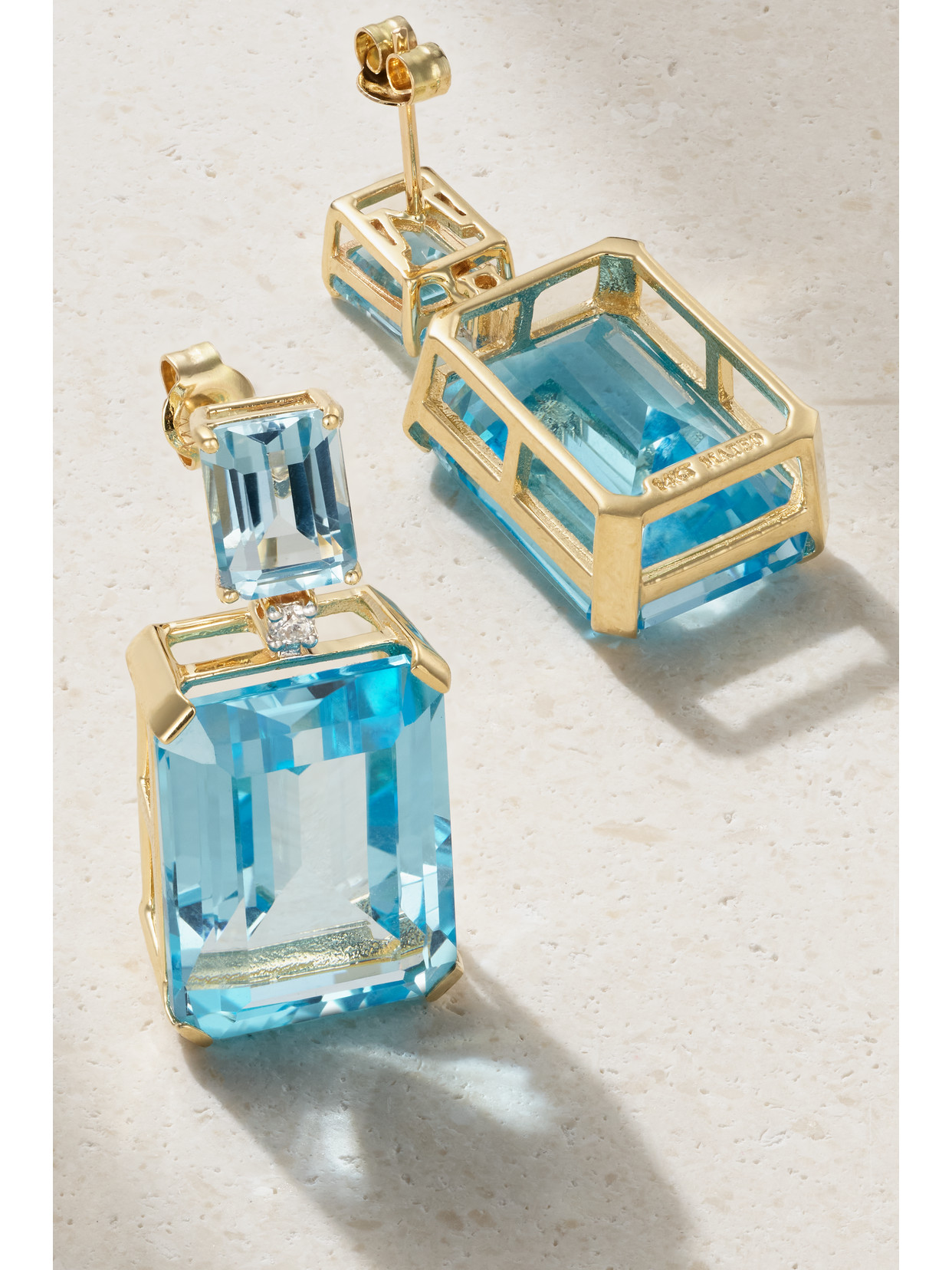 Shop Mateo 14-karat Gold, Topaz And Diamond Earrings