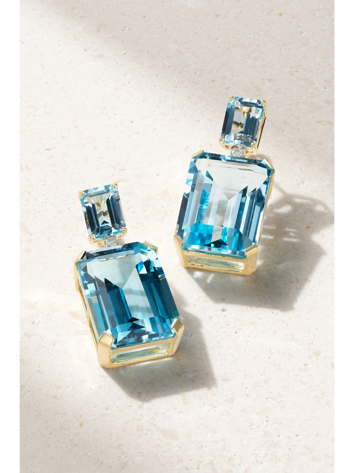 Mateo 14-karat Gold, Topaz And Diamond Earrings