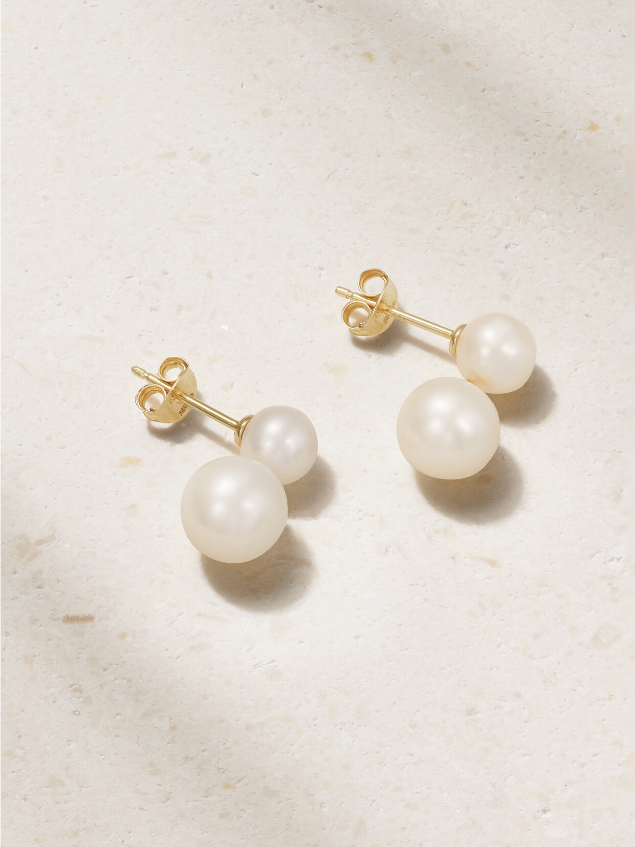 Mateo - Duo 14-karat Gold Pearl Earrings - One size