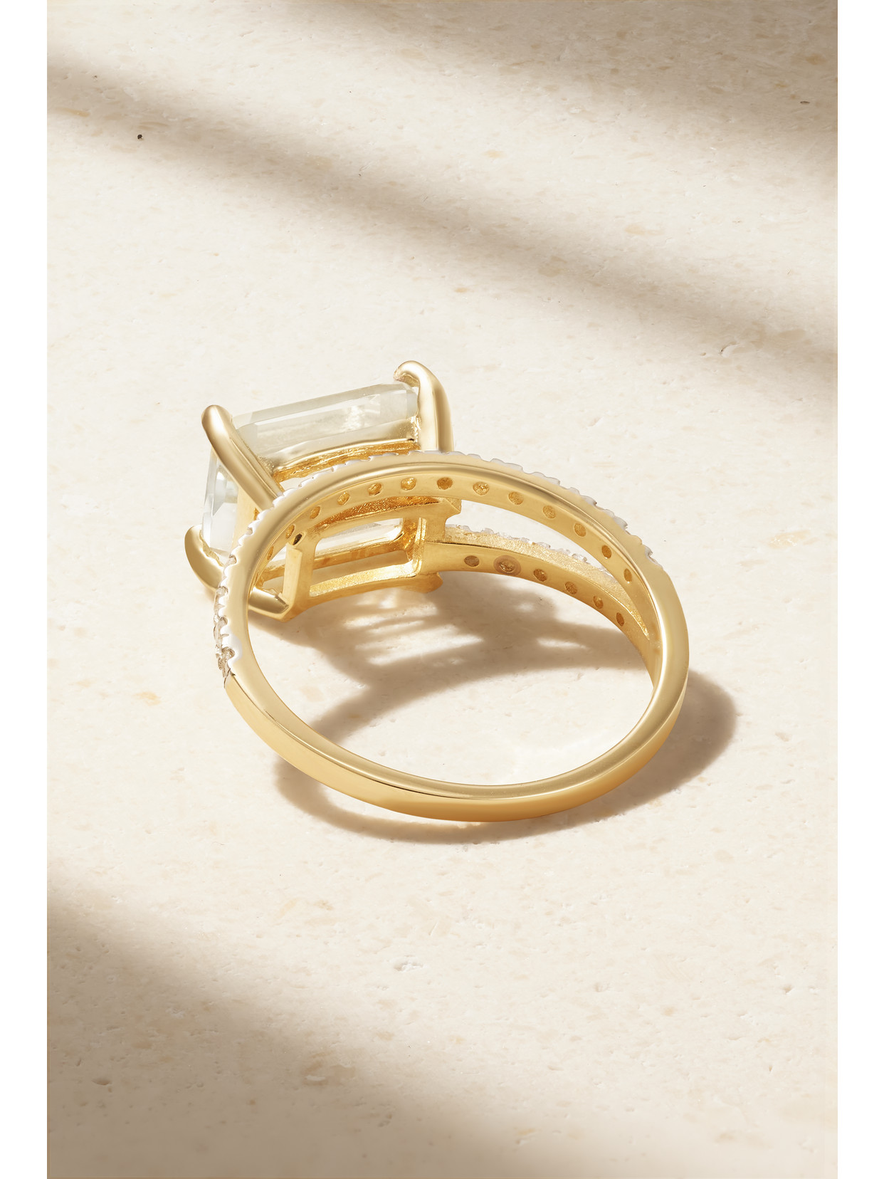 Mateo Point Of Focus 14-karat Gold, Amethyst And Diamond Ring In Gold