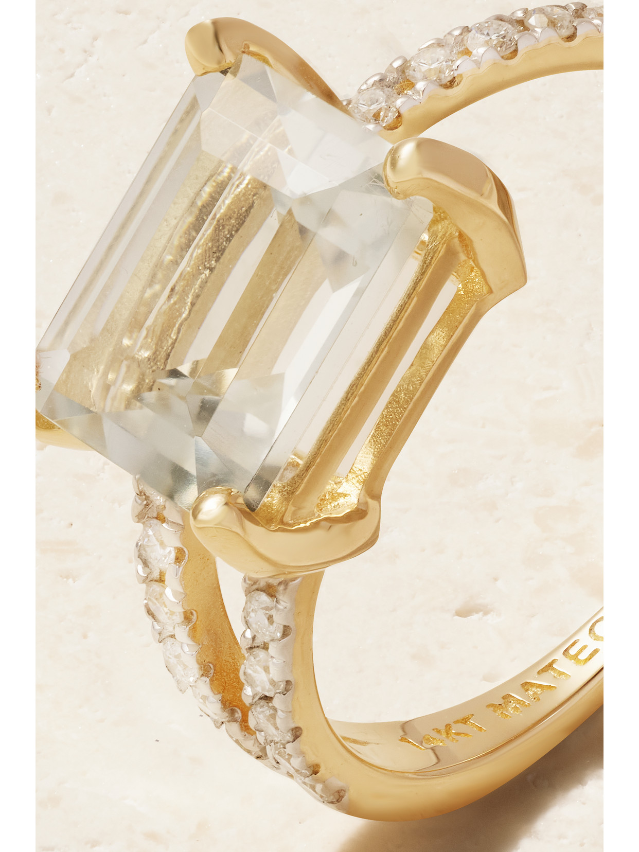 Mateo Point Of Focus 14-karat Gold, Amethyst And Diamond Ring In Gold