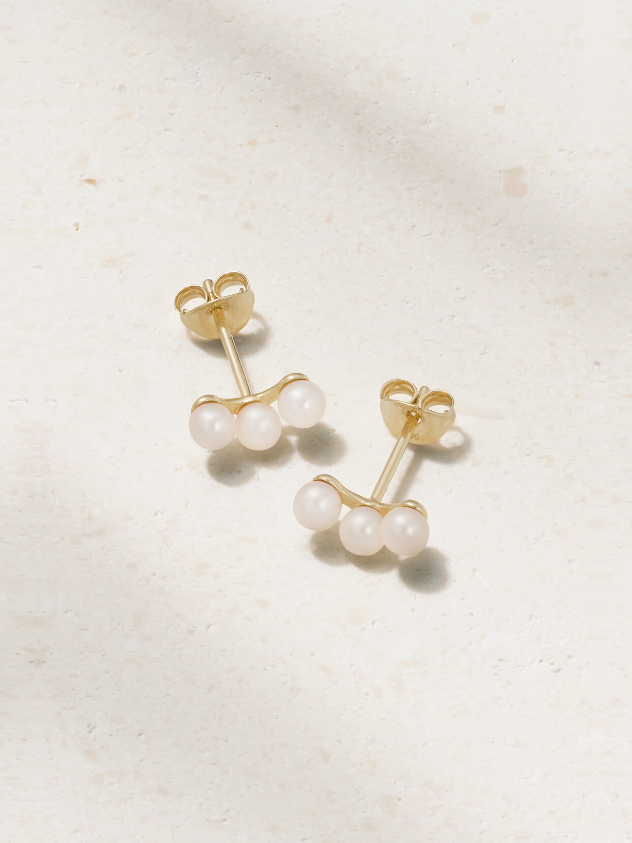 Mateo - Trio 14-karat Gold Pearl Earrings - One size