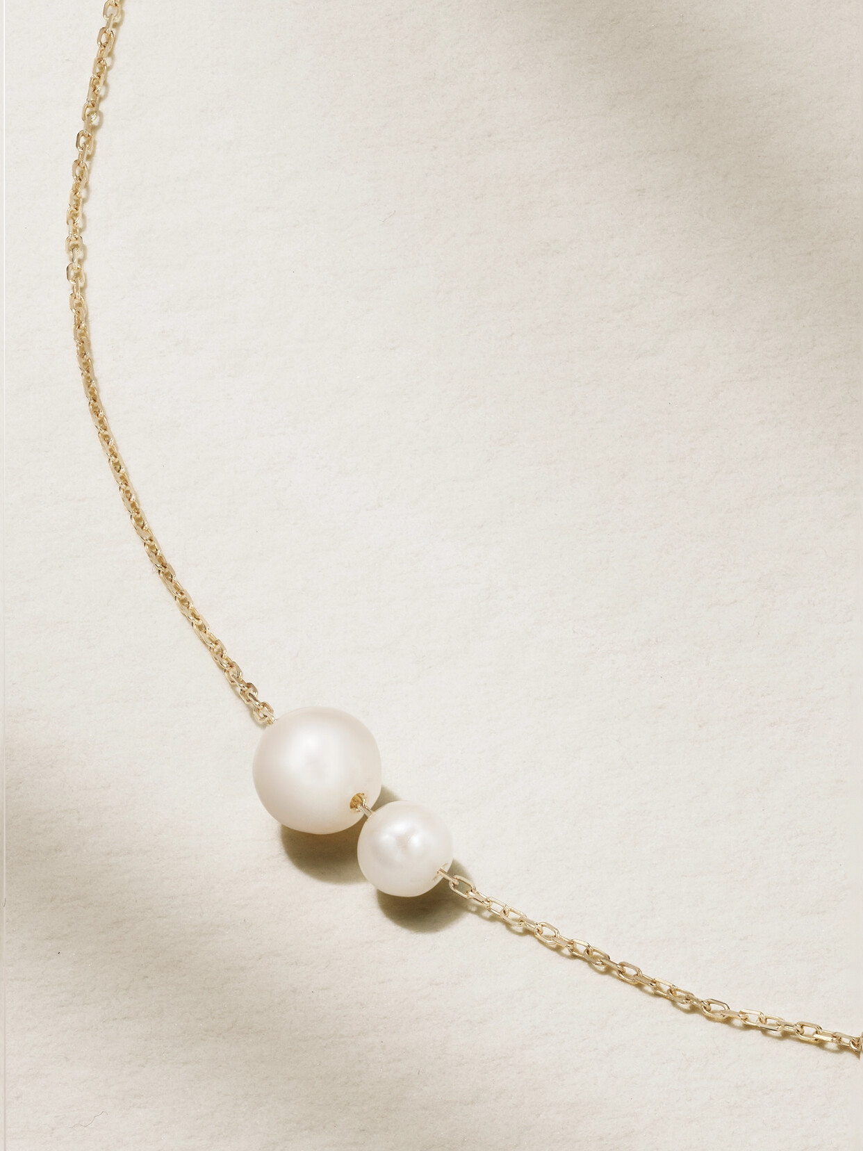 Mateo Duo 14-karat Gold Pearl Necklace