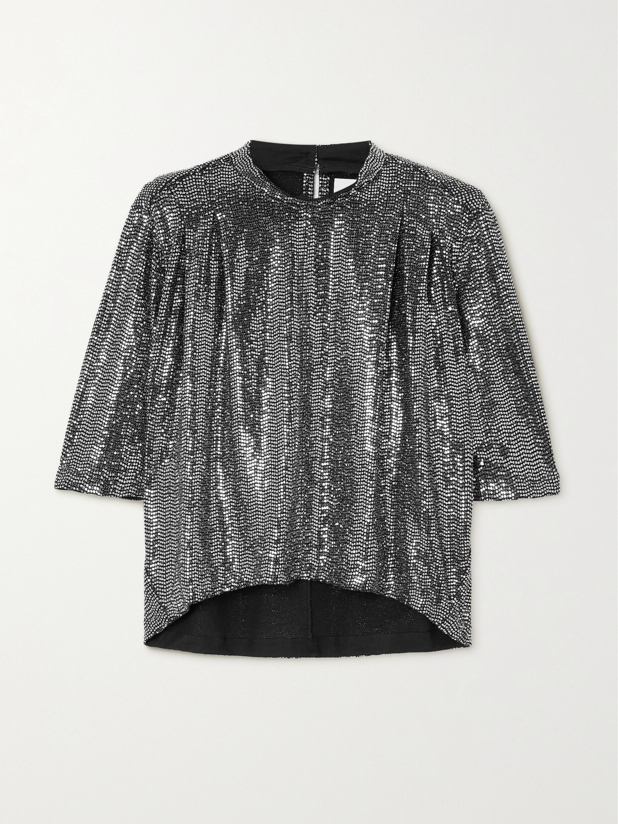 Marant Étoile - Delfi Paillette-embellished Stretch-knit Top - Silver