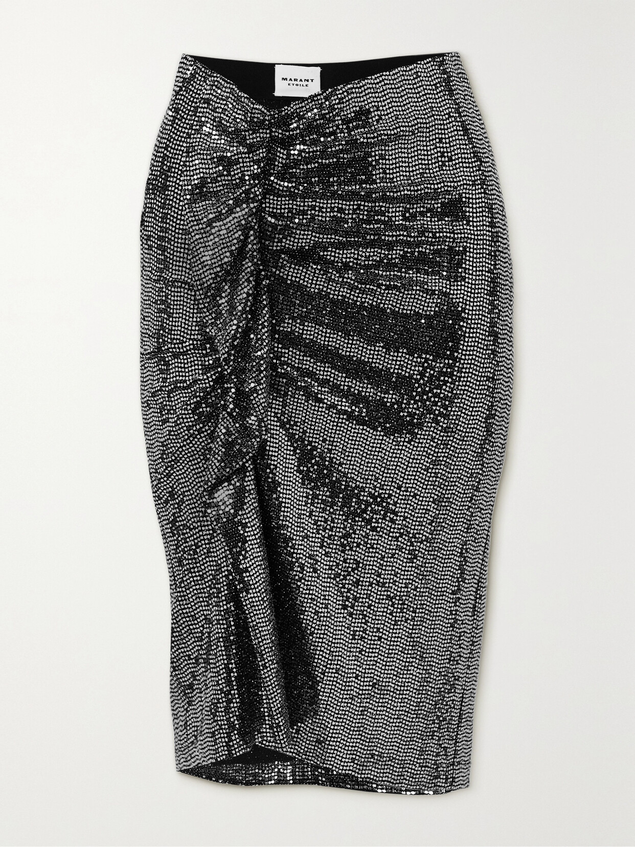Marant Étoile Dolene Ruffled Sequined Tulle Skirt - Silver