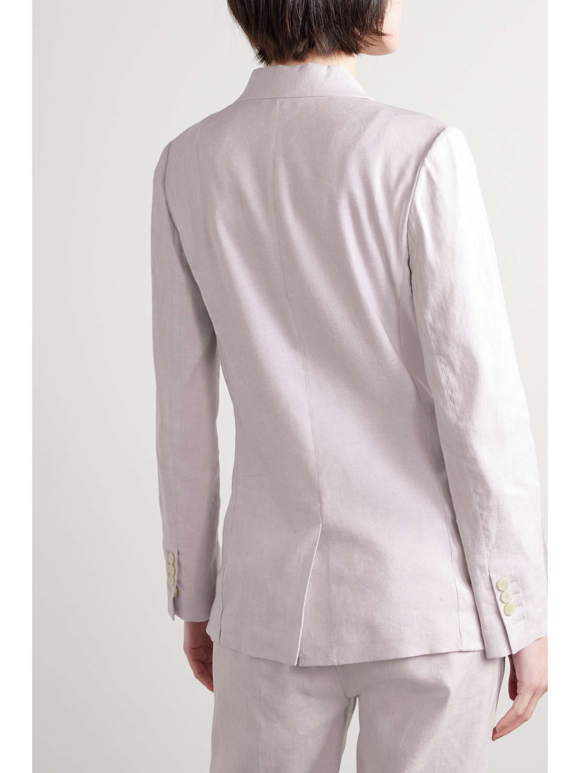 THEORY Double-breasted linen-blend blazer