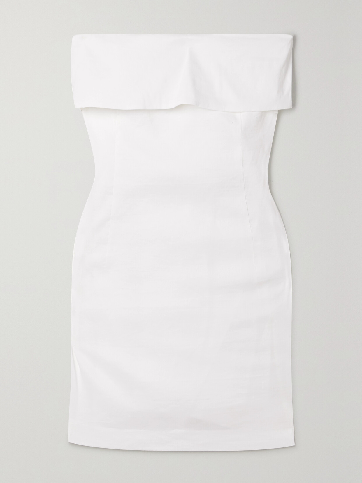 Theory Foldover Eco Crunch Strapless Mini Dress In White