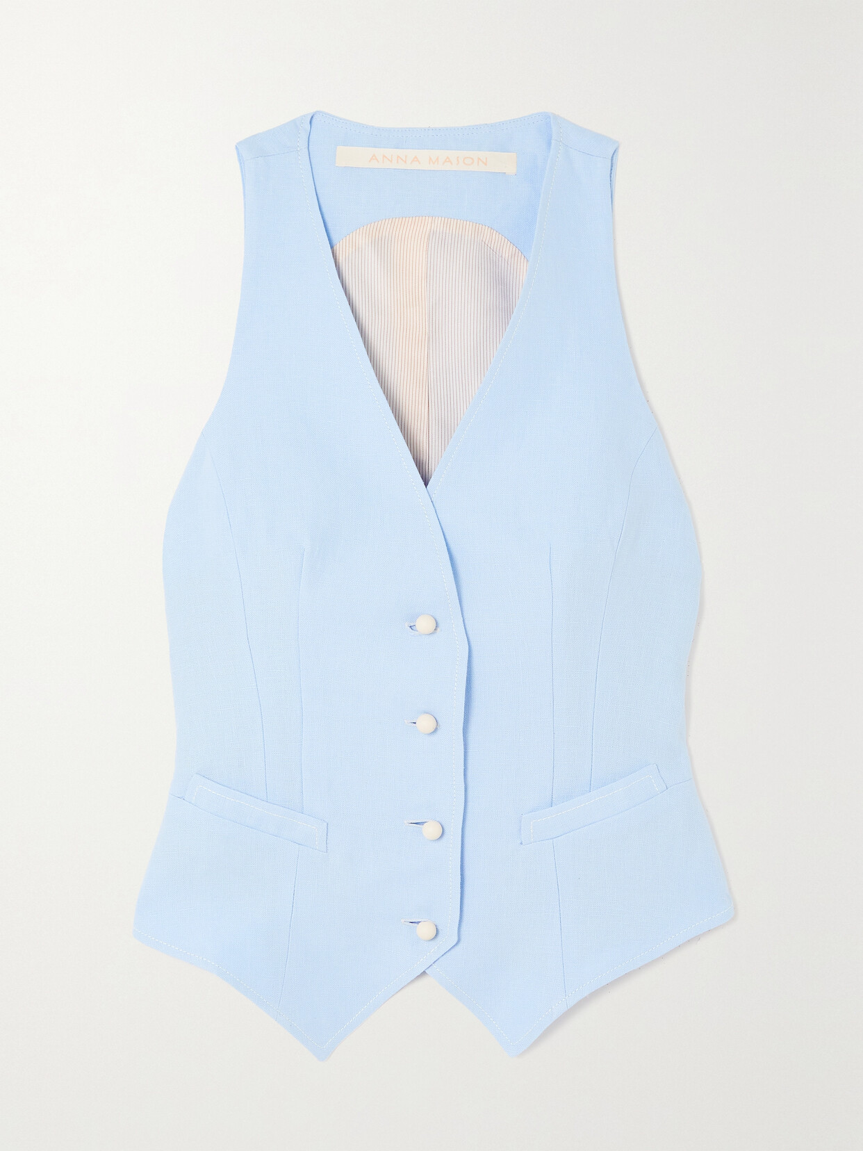 Anna Mason - Inna Linen Vest - Blue