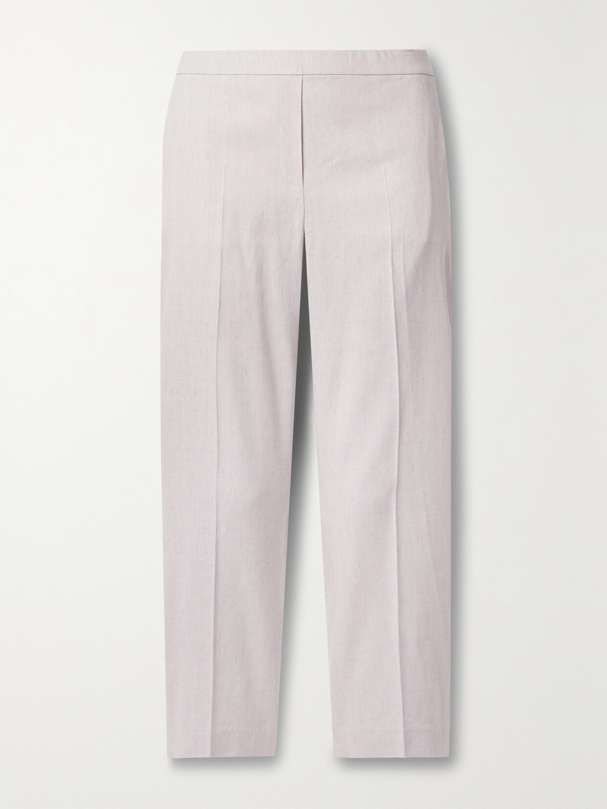 Theory Treeca Linen-blend Straight-leg Pants - Off-white