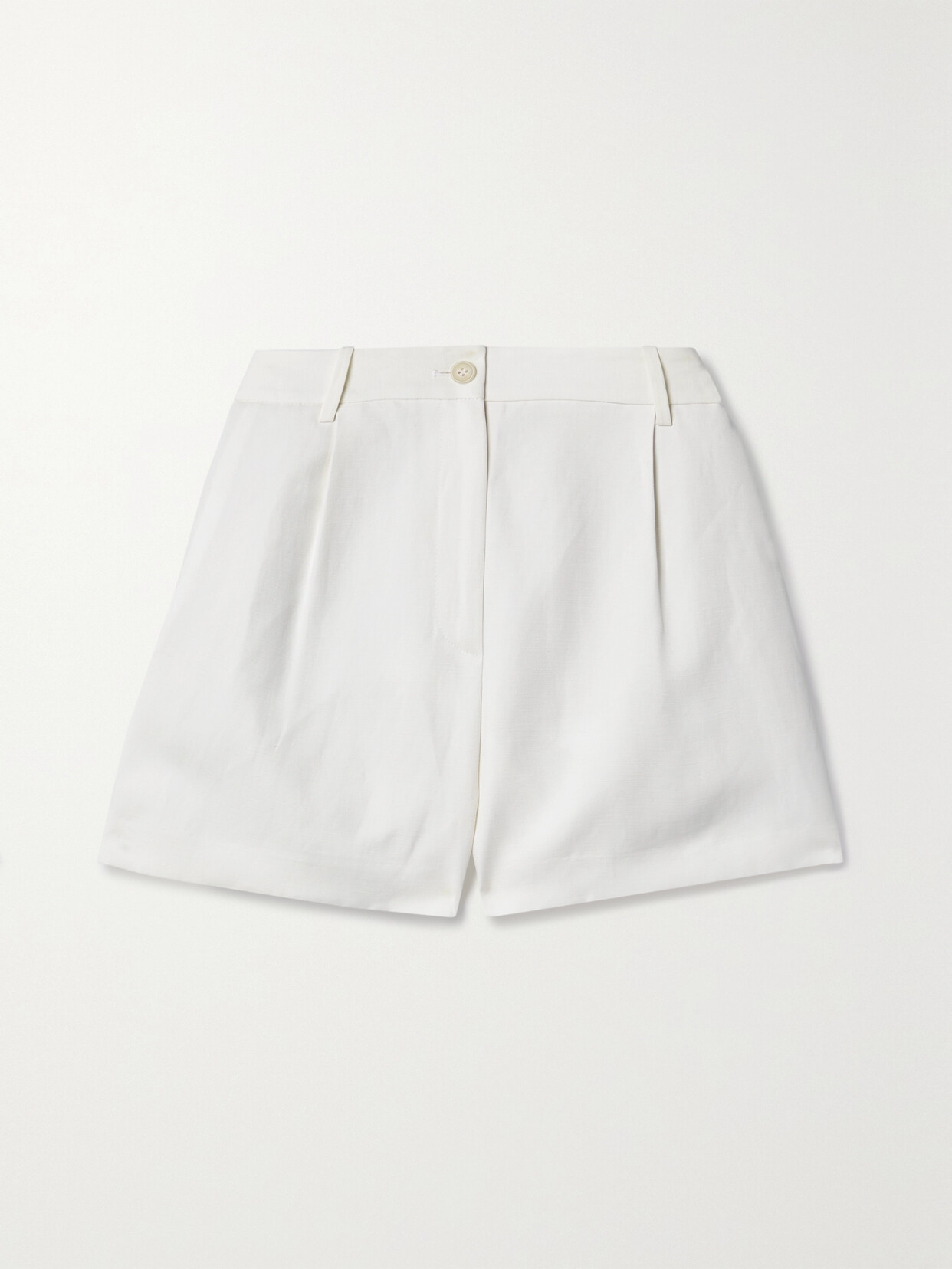 Nili Lotan Beatrice Linen And Silk-blend Shorts - Ivory
