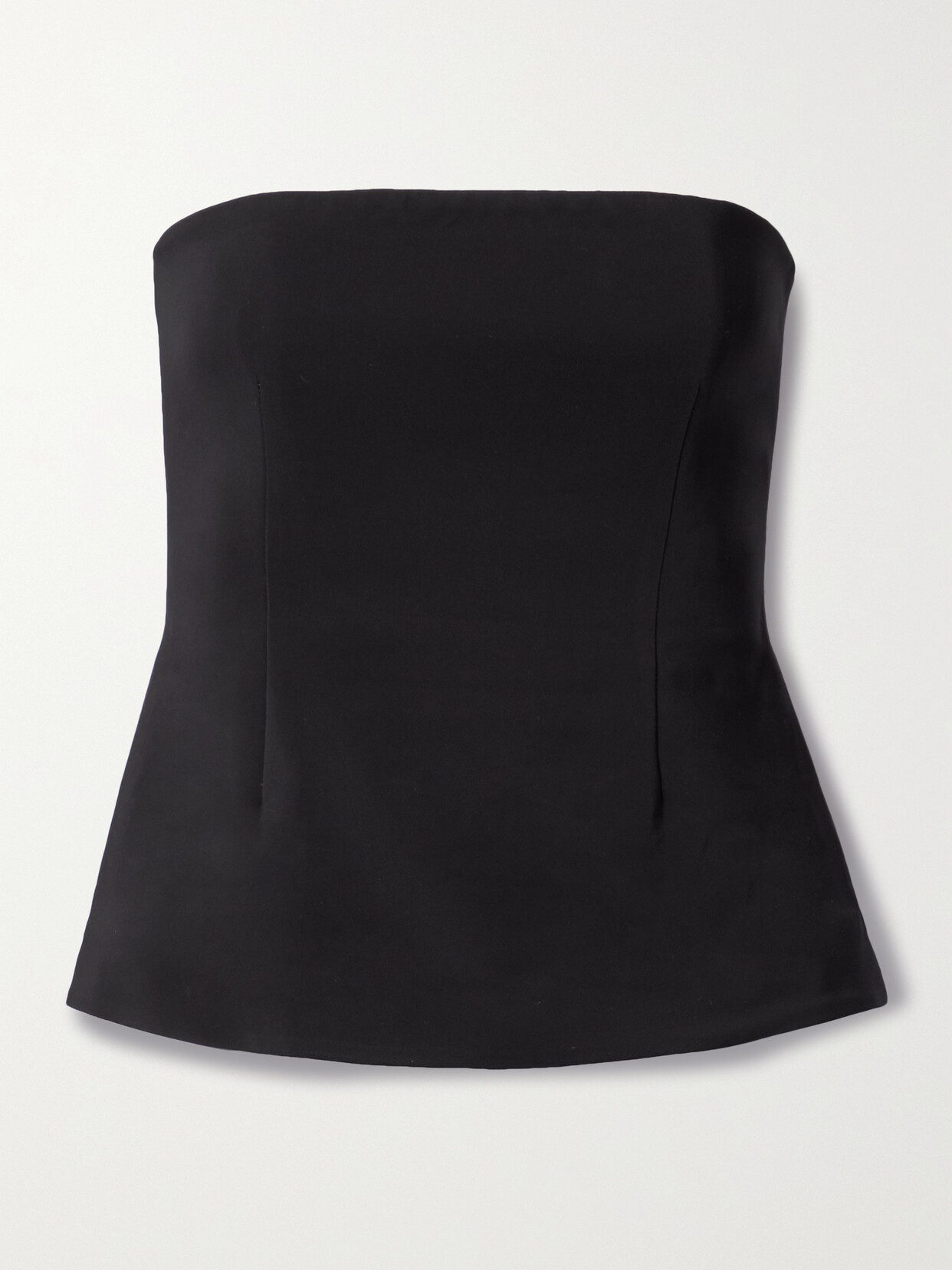 Co Strapless Stretch-crepe Bustier Top In Black