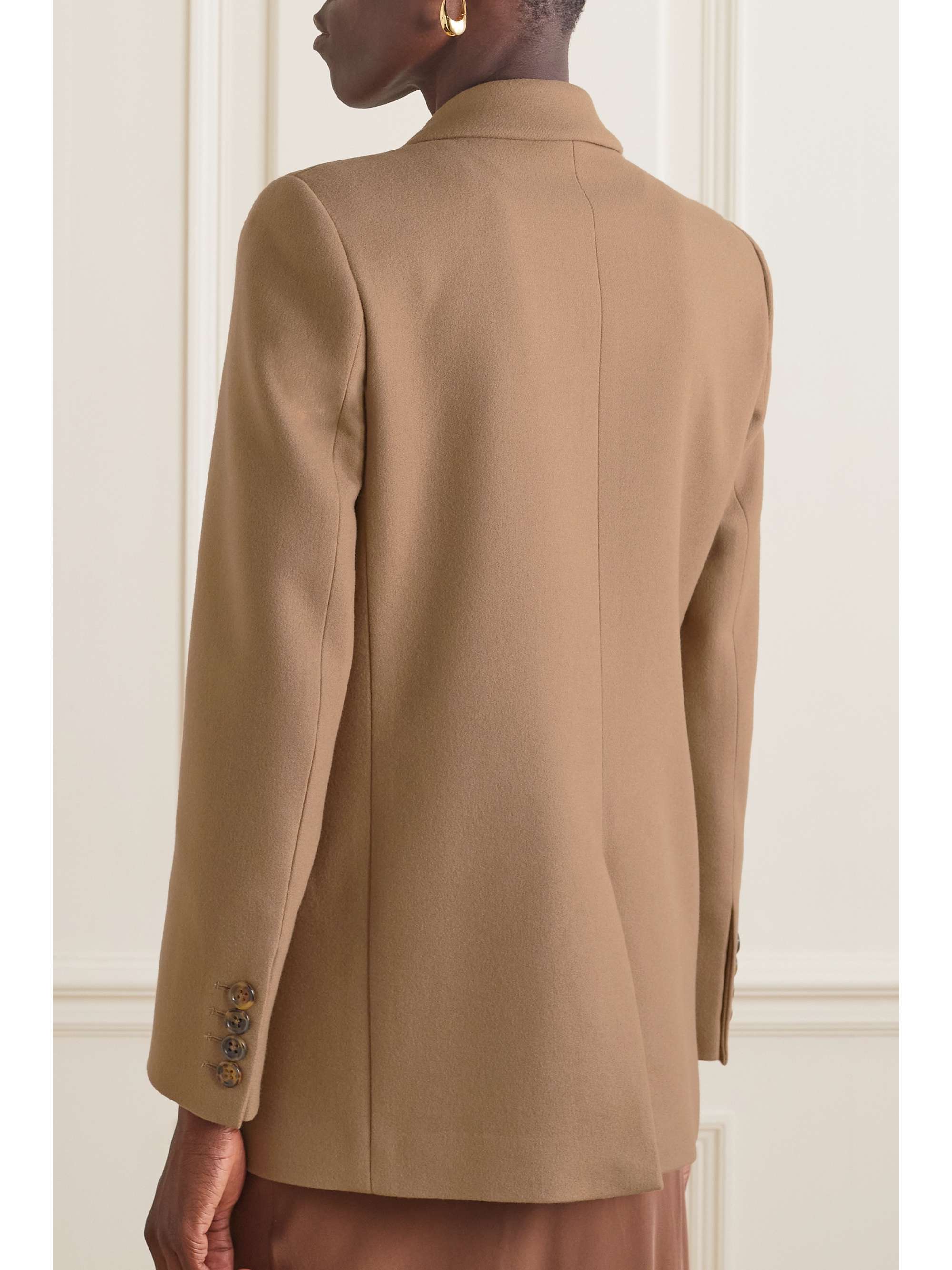 BLAZÉ MILANO Resolute Everyday double-breasted velvet-trimmed wool-crepe blazer