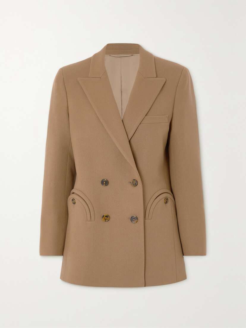 Blazé Milano Cholita Everyday Double-breasted Camel Hair And Wool-blend Blazer