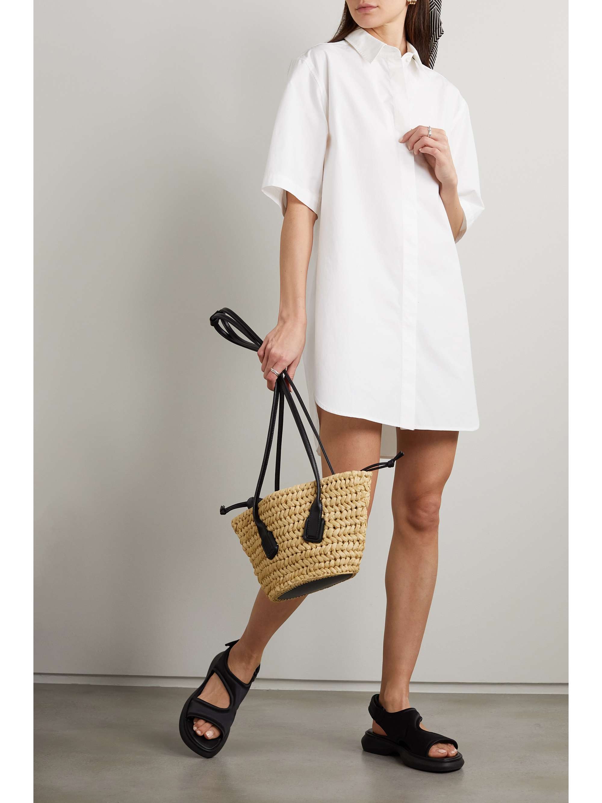 LOULOU DE SAISON Mago cotton-poplin mini shirt dress