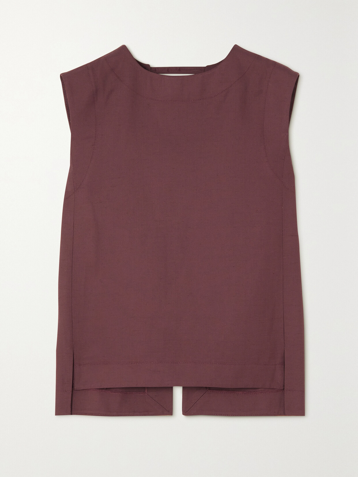 LOULOU STUDIO - + Net Sustain Vomo Open-back Twill Tank - Burgundy