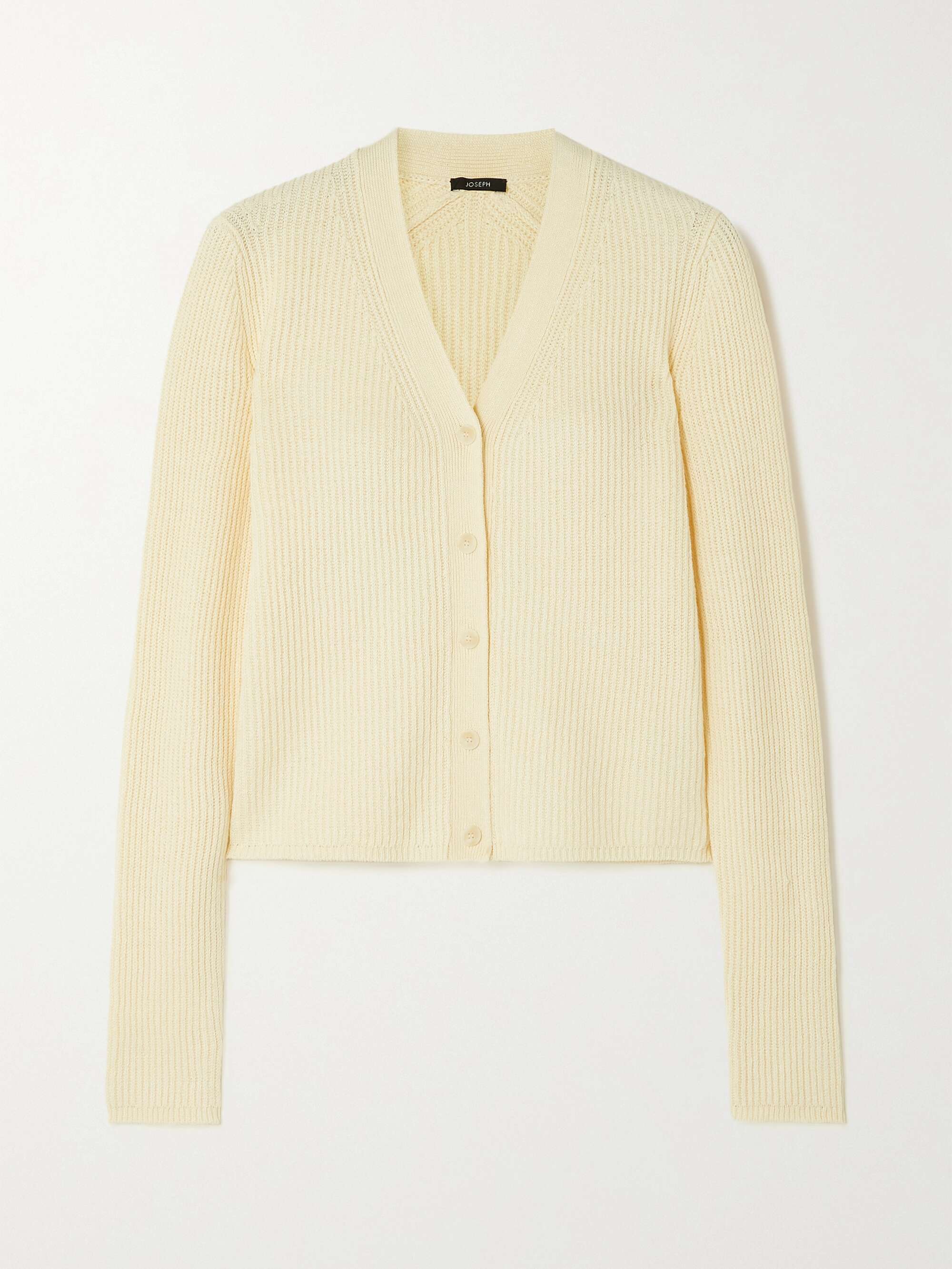 JOSEPH Ribbed linen-blend cardigan | NET-A-PORTER