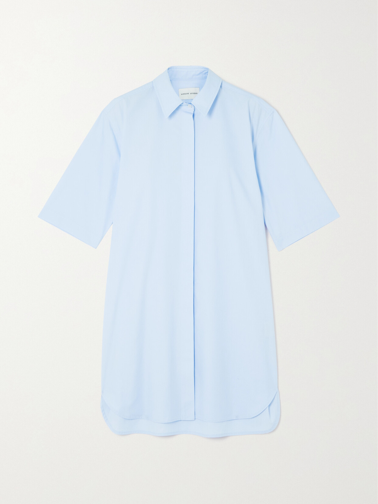 LOULOU STUDIO - + Net Sustain Mago Organic Cotton-poplin Mini Shirt Dress - Blue