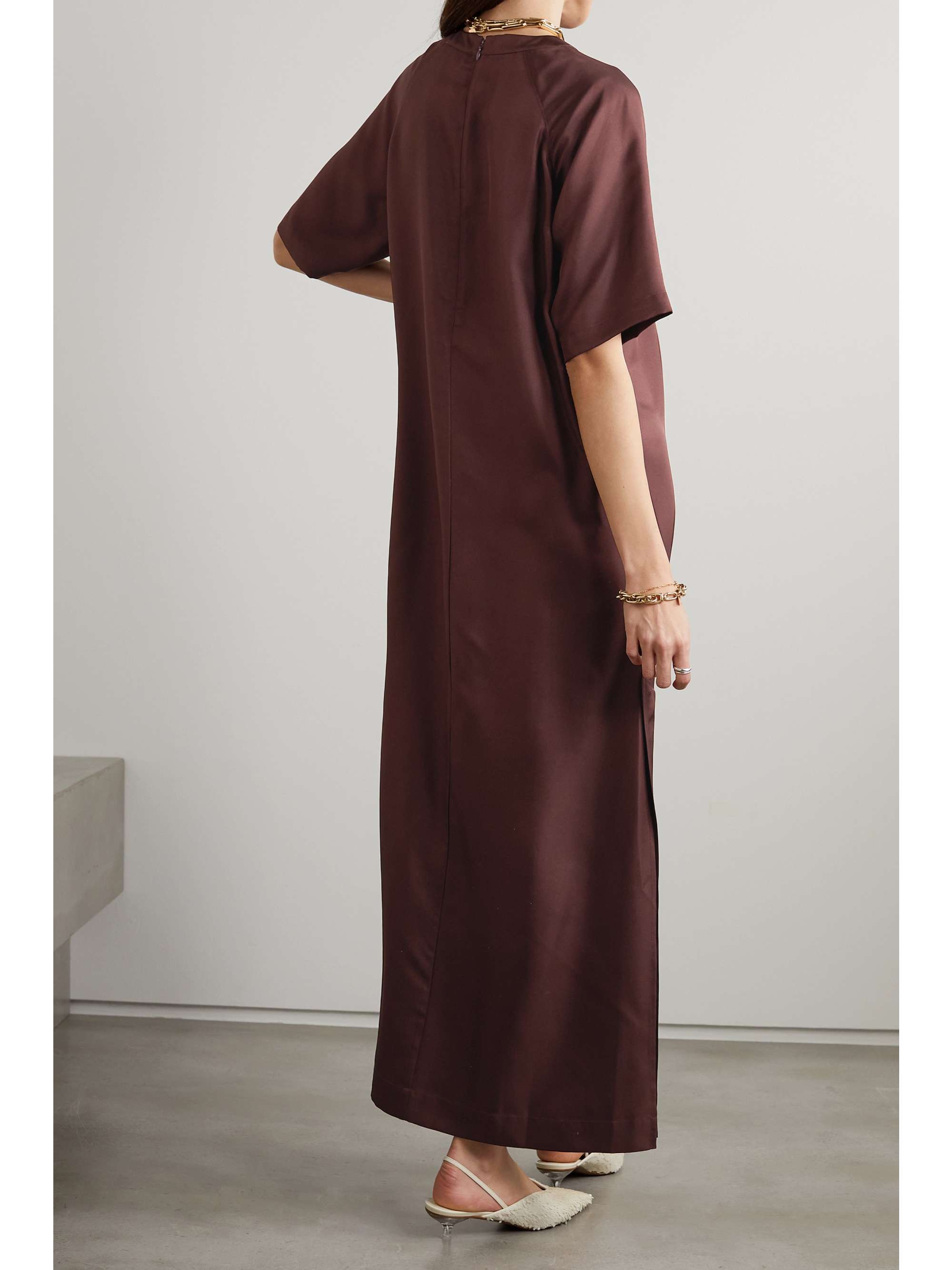 LOULOU DE SAISON Silk-twill maxi dress