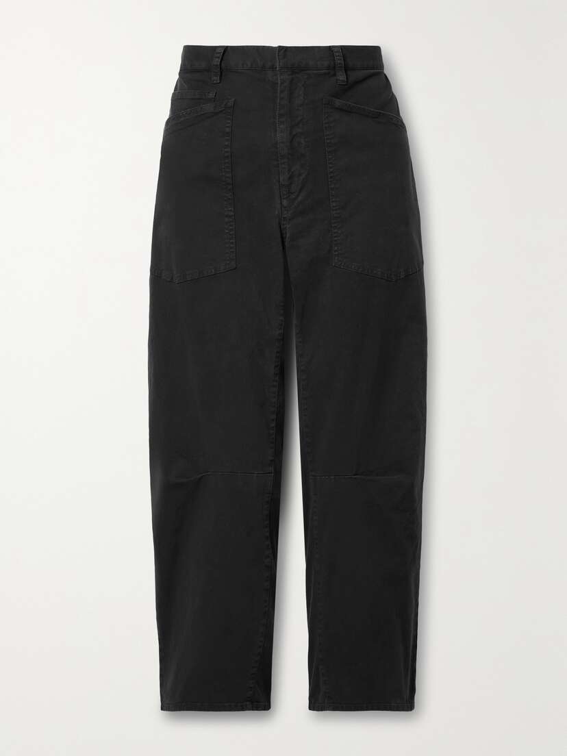 Nili Lotan Shon Cotton-blend Twill Tapered Pants