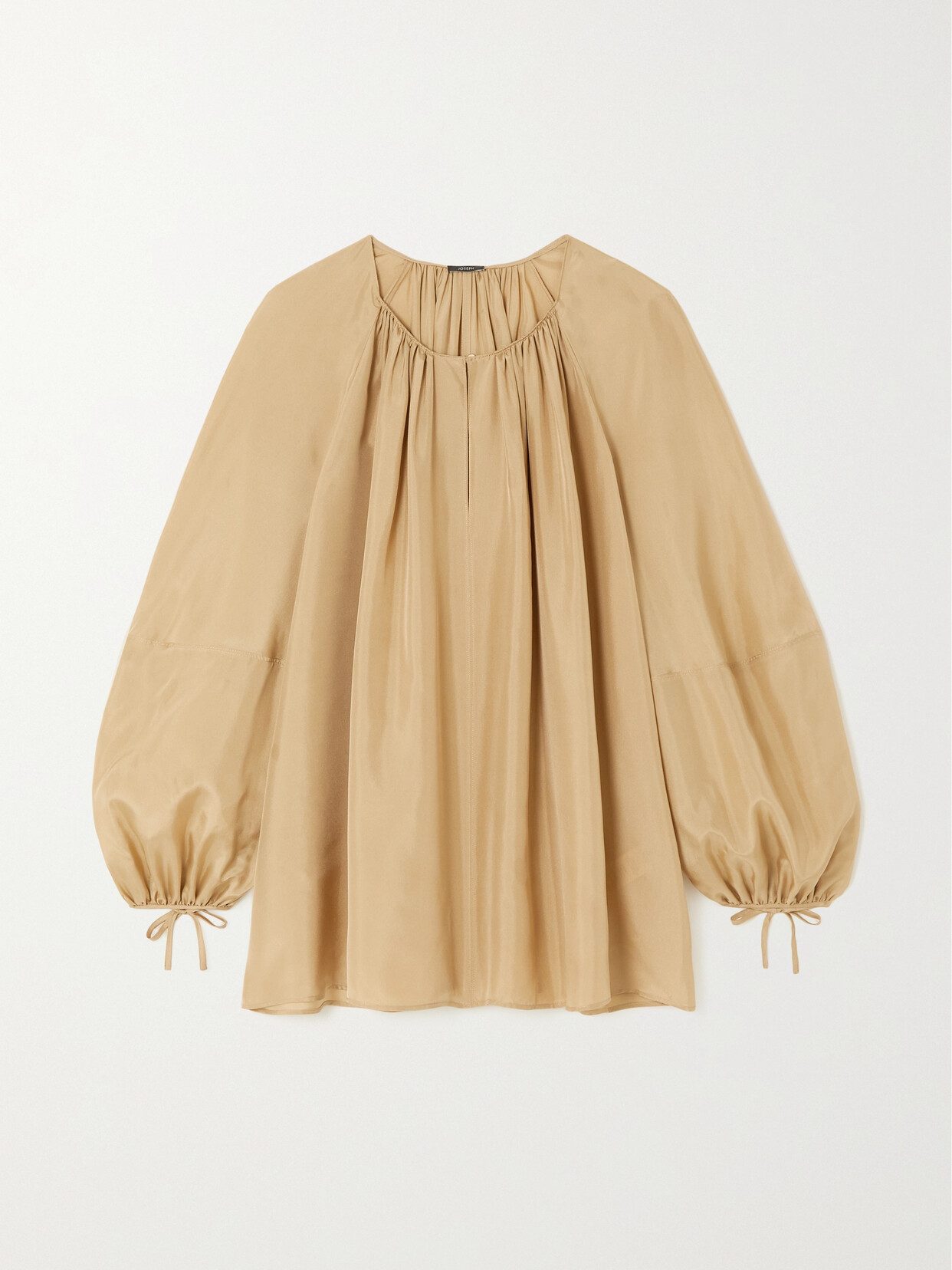 Joseph - Baume Gathered Silk-habotai Blouse - Neutrals