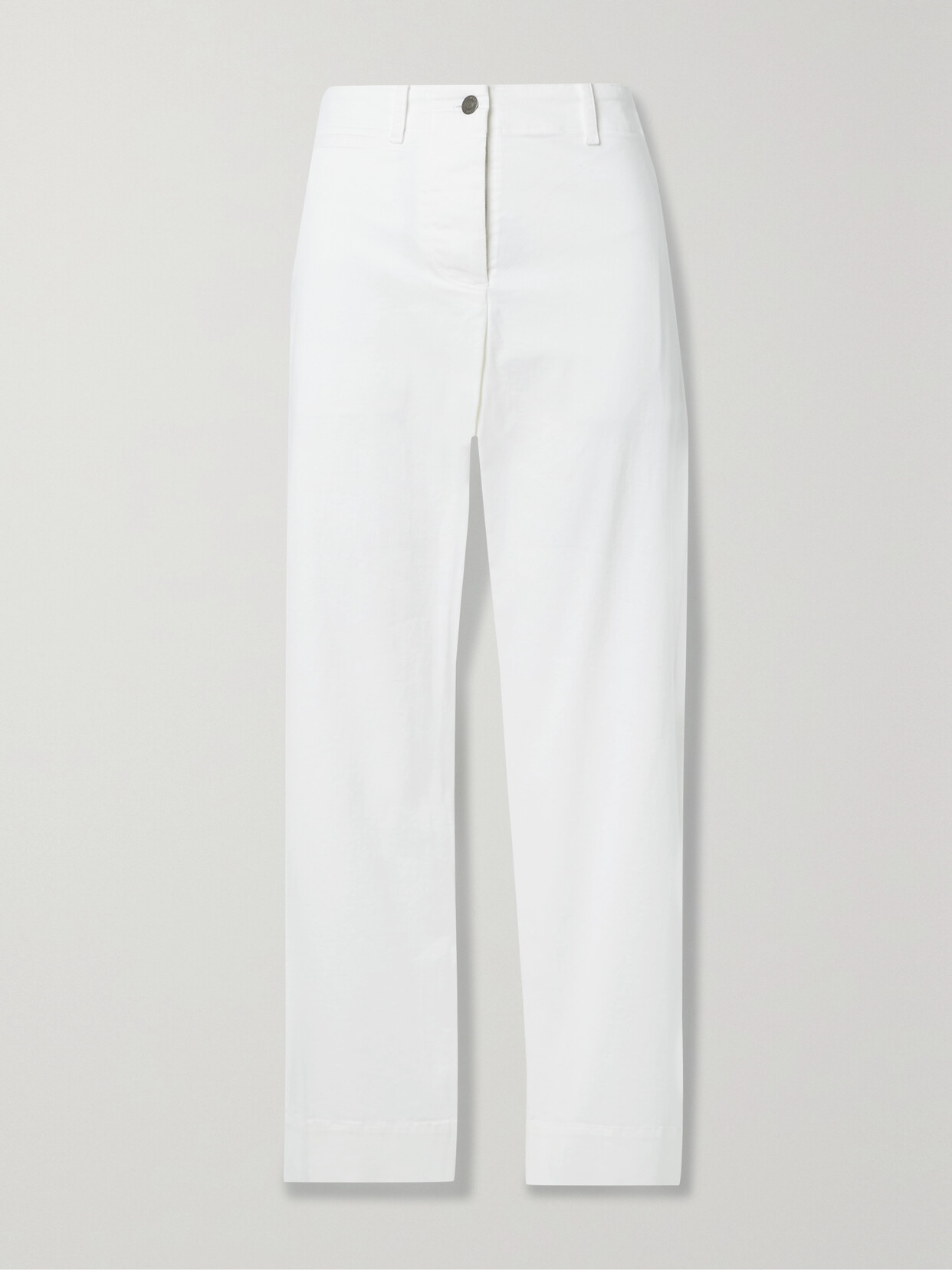 Nili Lotan Tomboy Cotton-blend Twill Straight-leg Pants - White