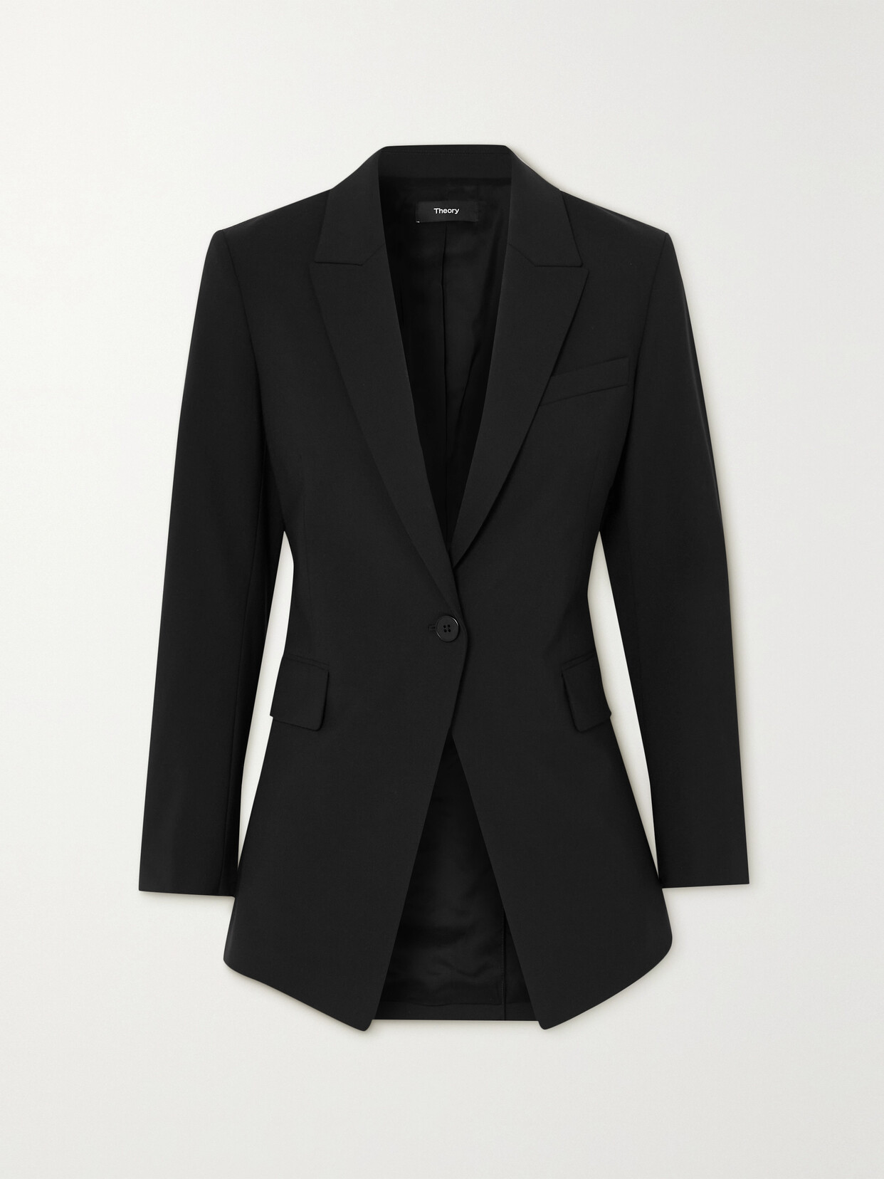 Theory Etiennette Grain De Poudre Wool-blend Blazer In Black